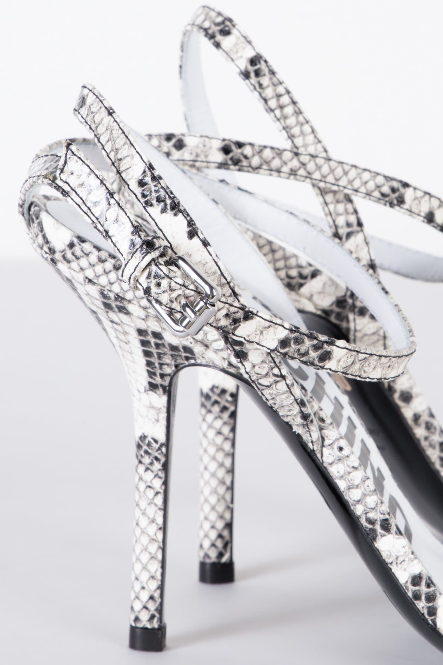 TINA PYTHON-PRINT CALFSKIN SANDALS GREY 4