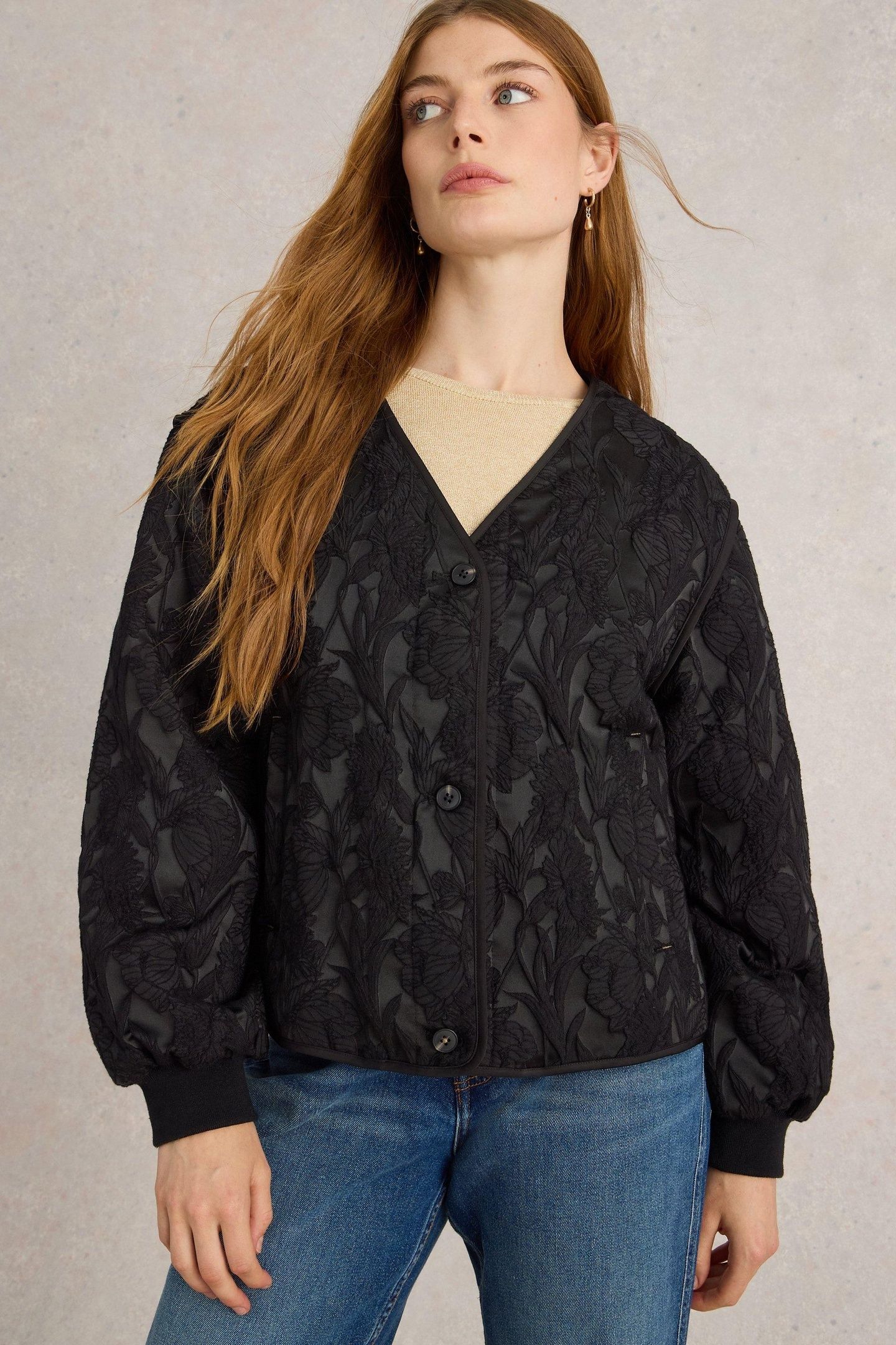 BELLA JACQUARD JACKET PURE BLACK 1