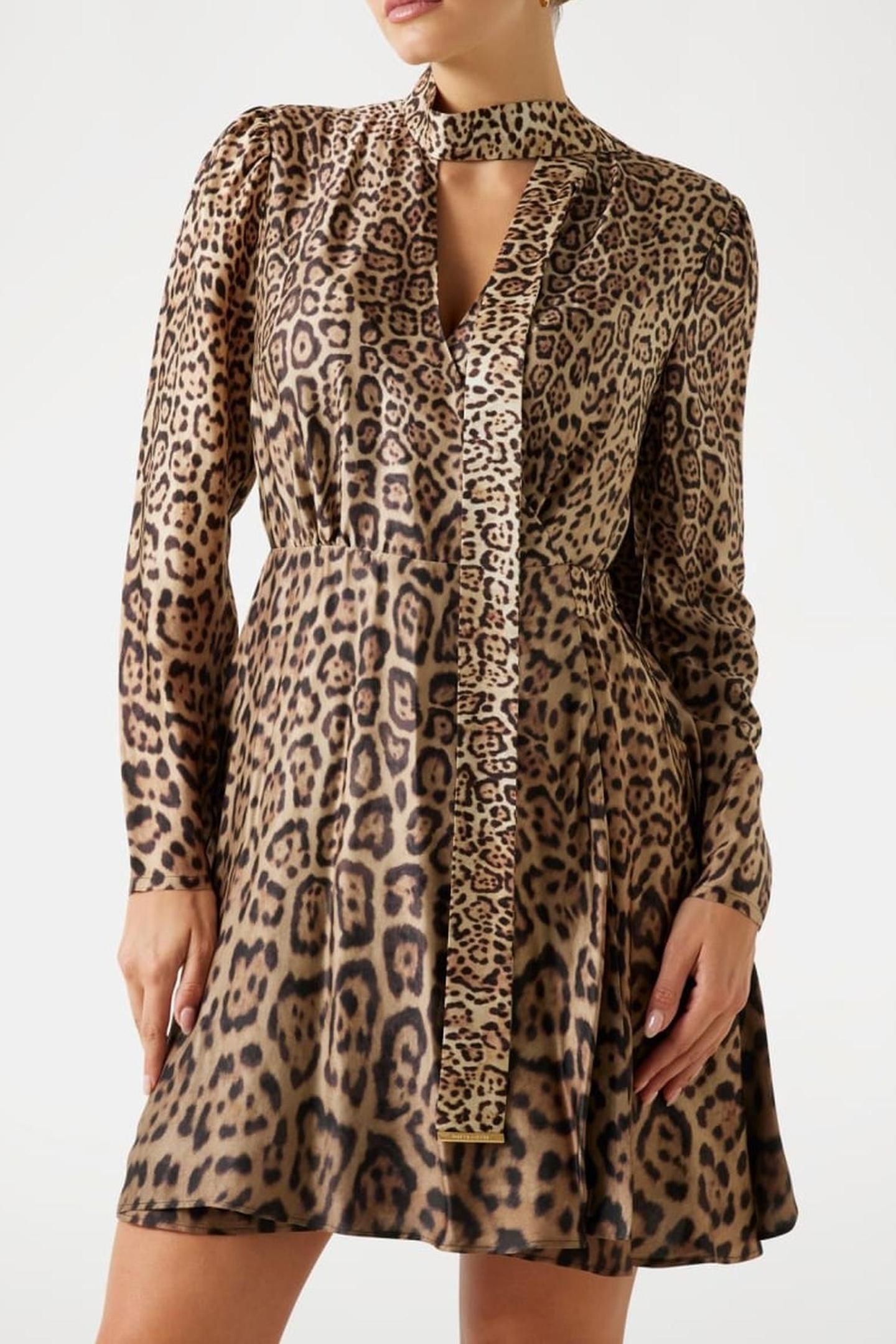 ALANIS WRAP W/TIE LS CHARMING LEOPARD DEG 2