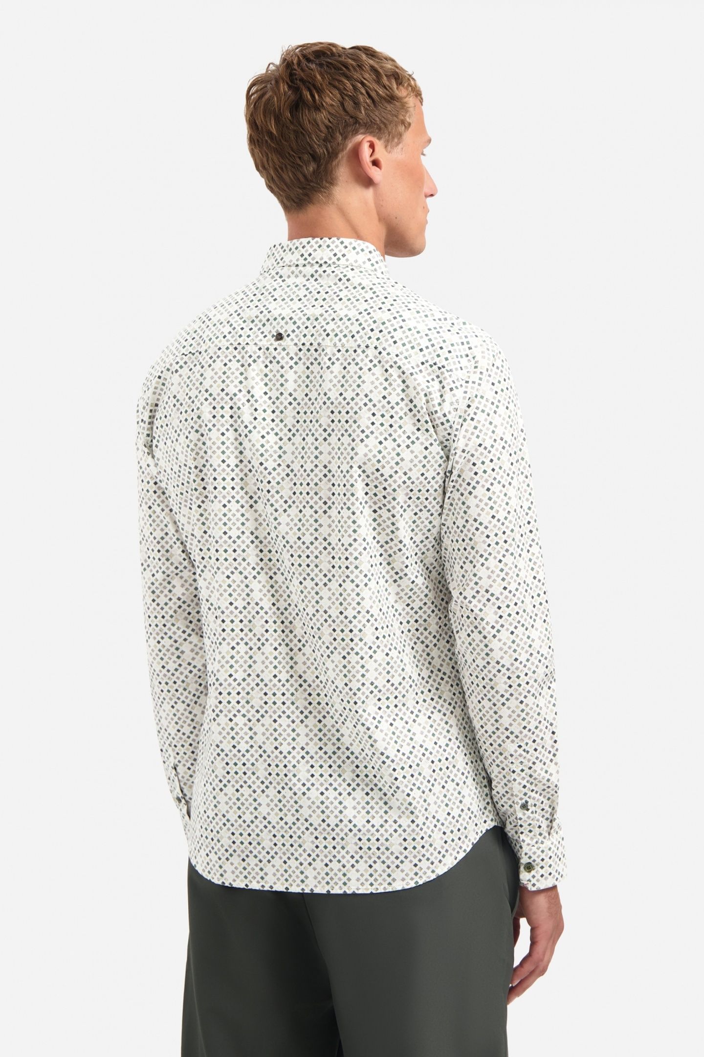 SHIRT STRETCH ALLOVER PRINTED DARK GREEN 3