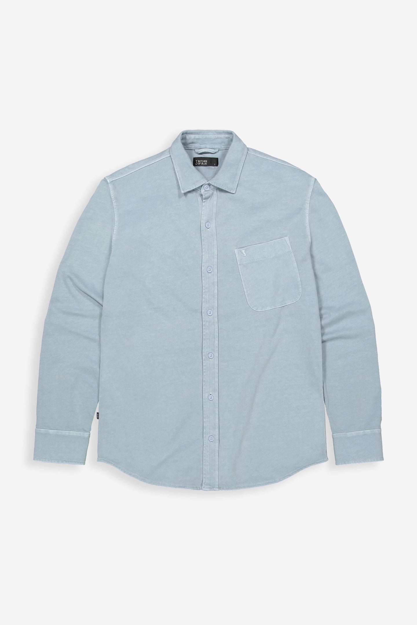 AIDAN PEACHED JERSEY SHIRT HORIZON BLUE 3