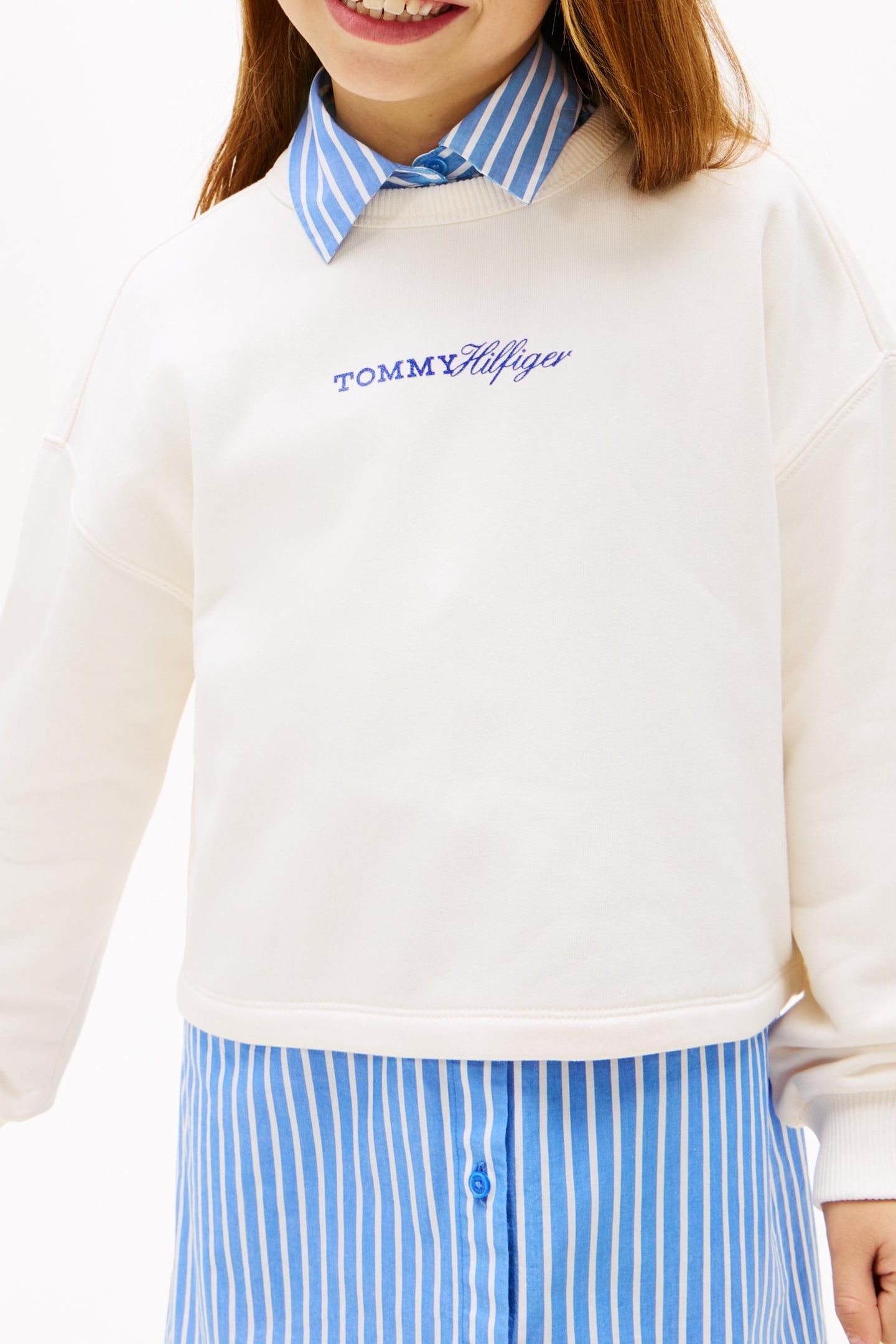 GIRLS GLITTER TOMMY CREW ANCIENT WHITE 3