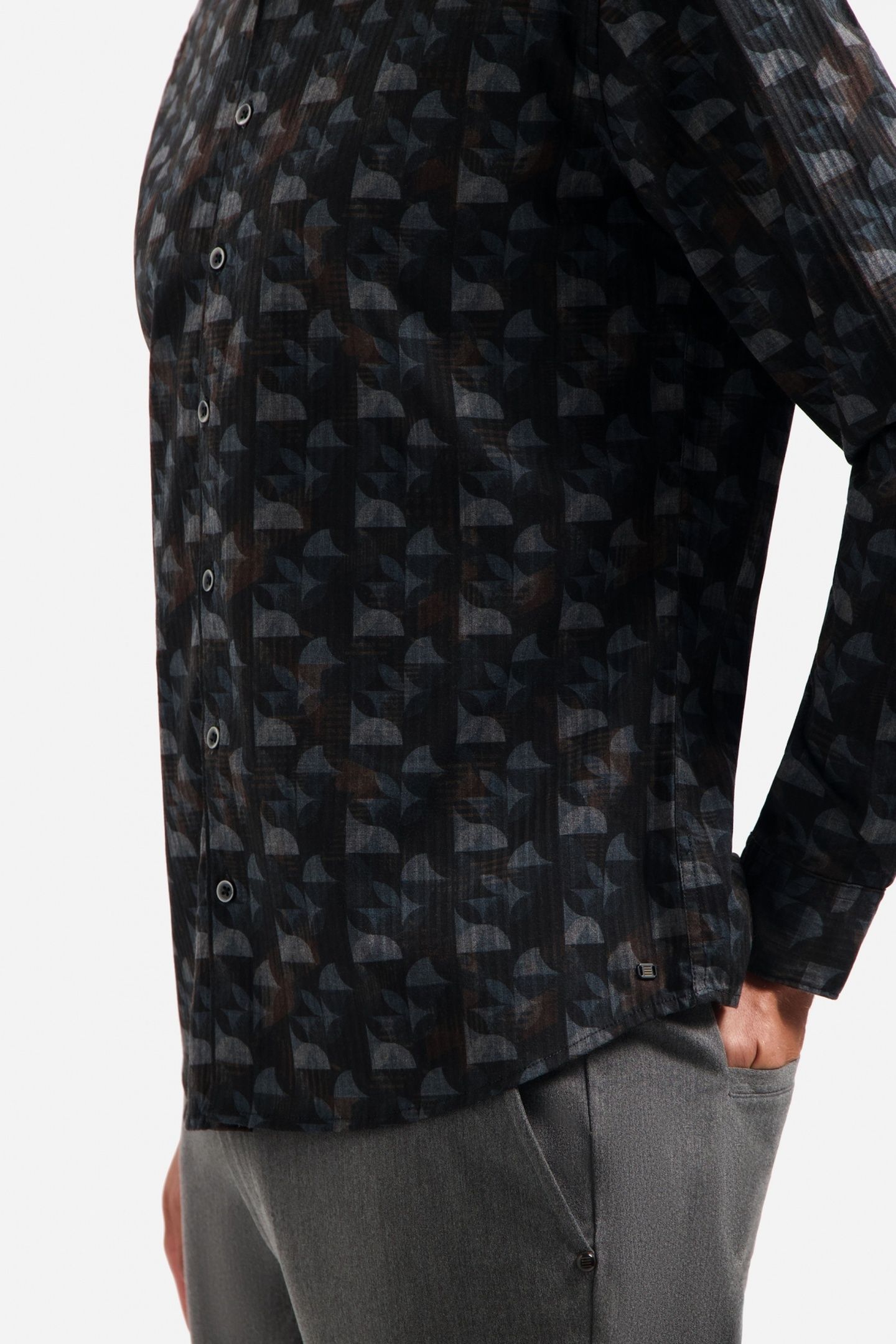 SHIRT ALLOVER PRINTED STRUCTURE STRIPE NIGHT 7