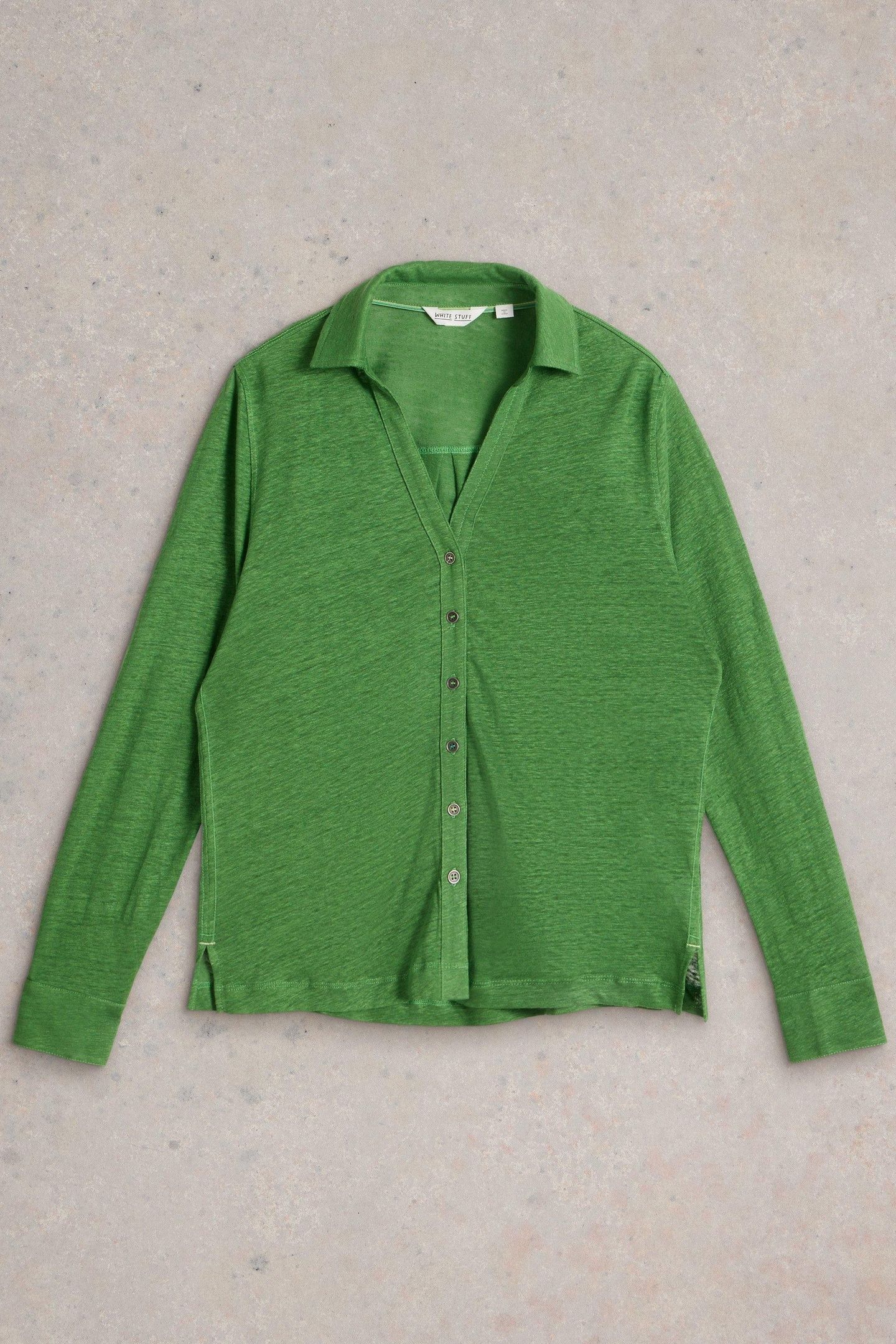 CHARLIE LINEN SHIRT MID GREEN 4