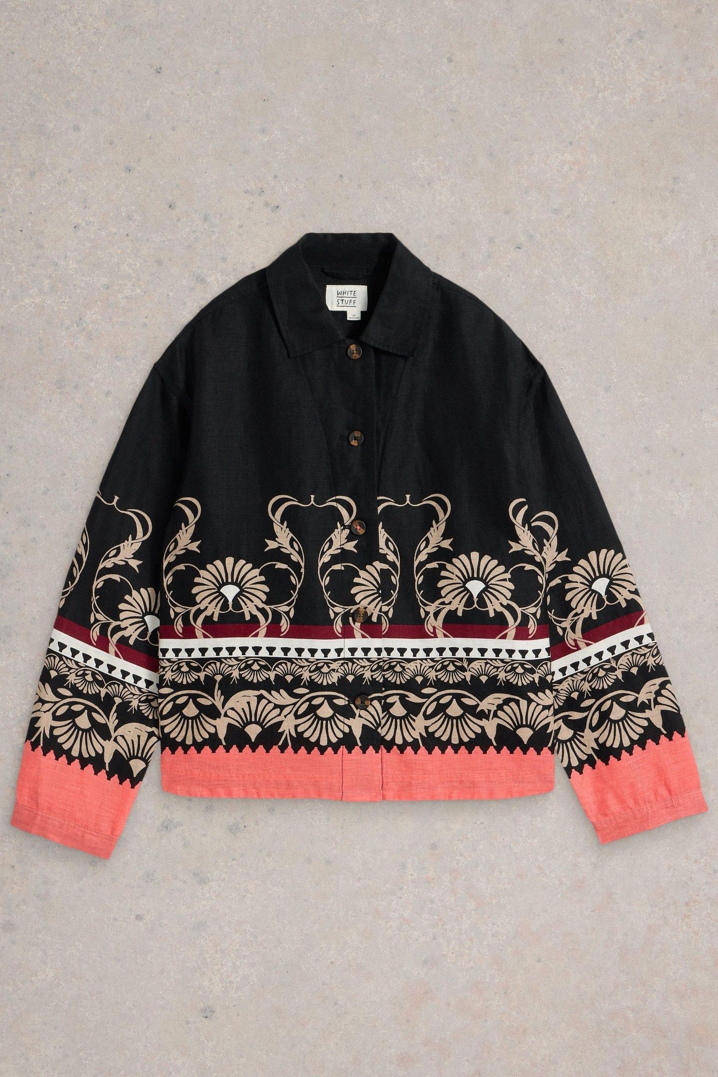 CARRIE LINEN JACKET BLACK PRINT 3