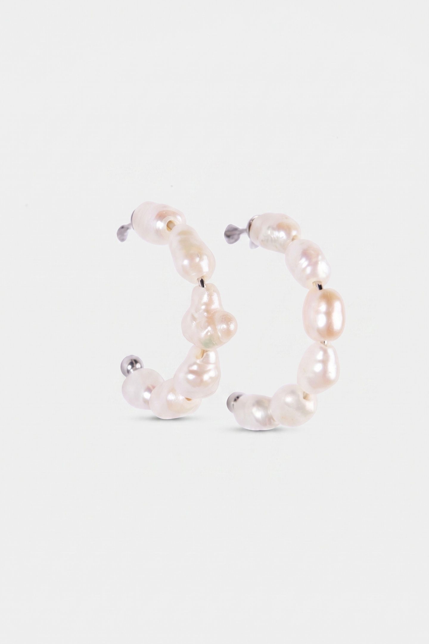 ORGANIC PEARL PERLENOHRRINGE SILVER 3