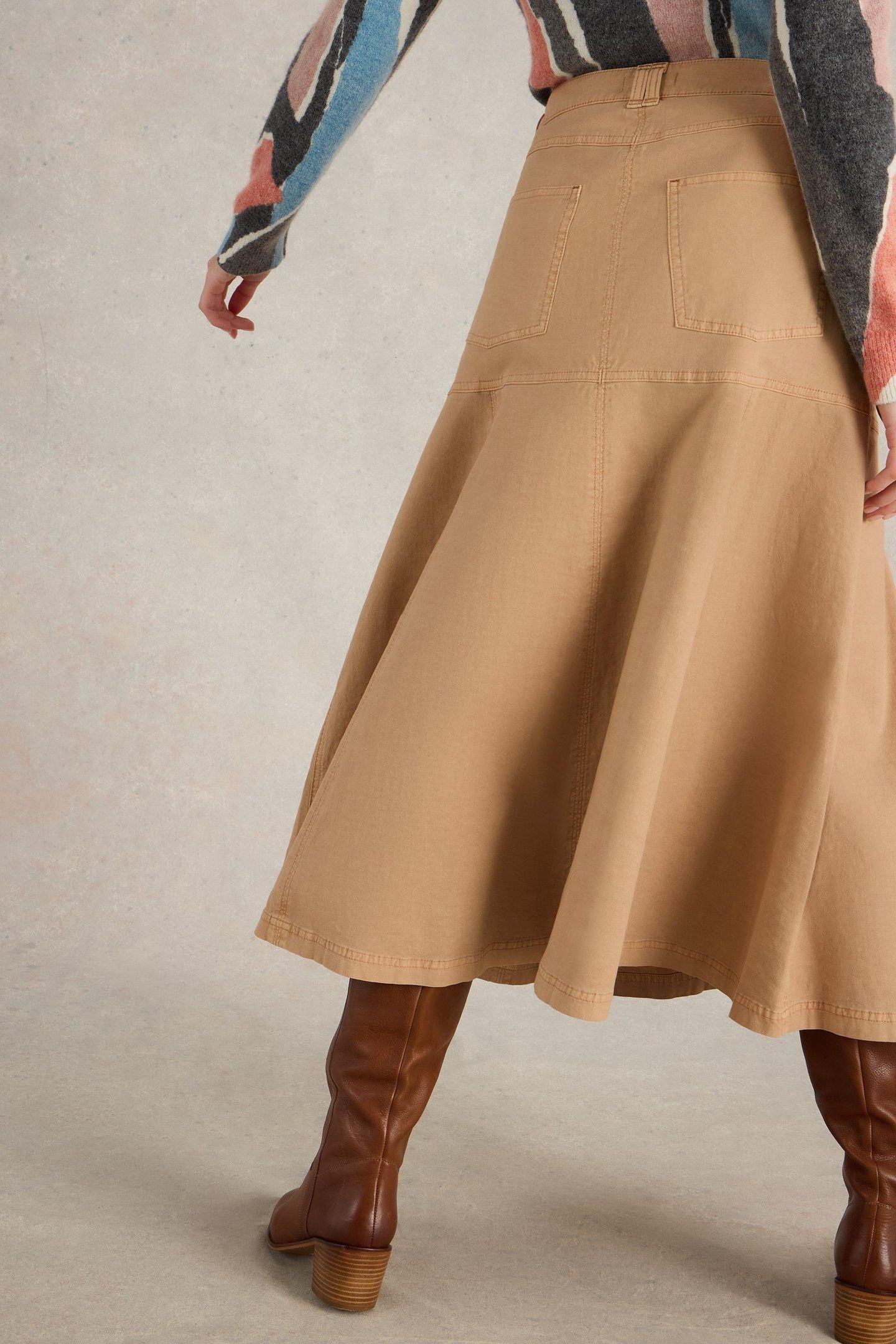 QUINN MIDI SKIRT DARK NATURAL 3