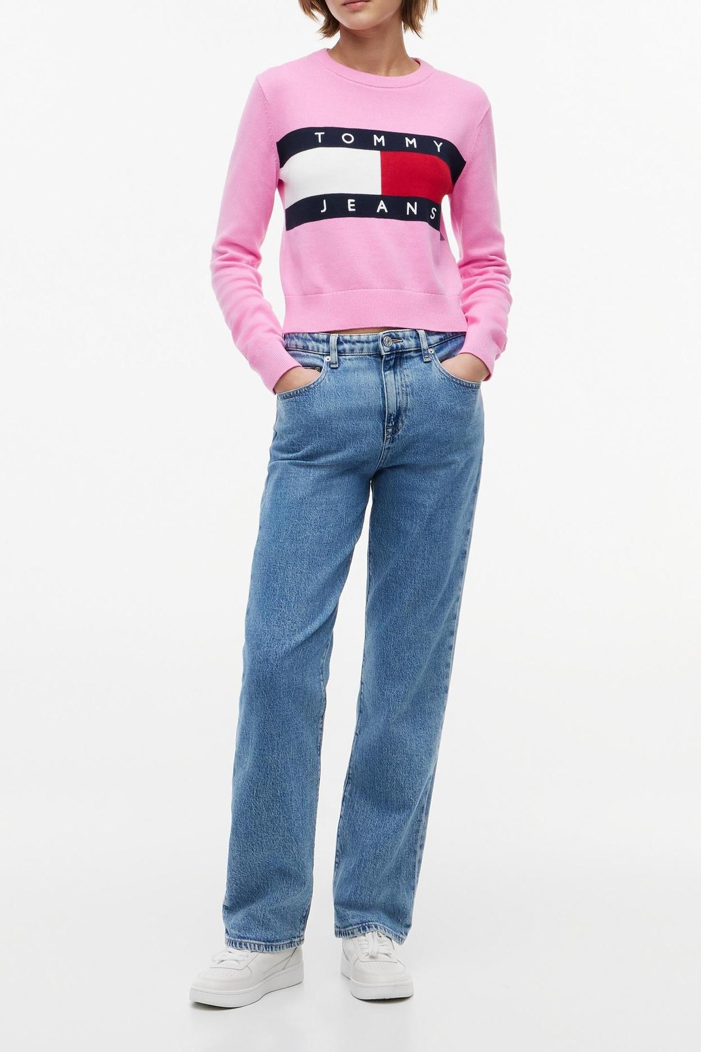 FLAG CREW NECK PINK DAISY 1
