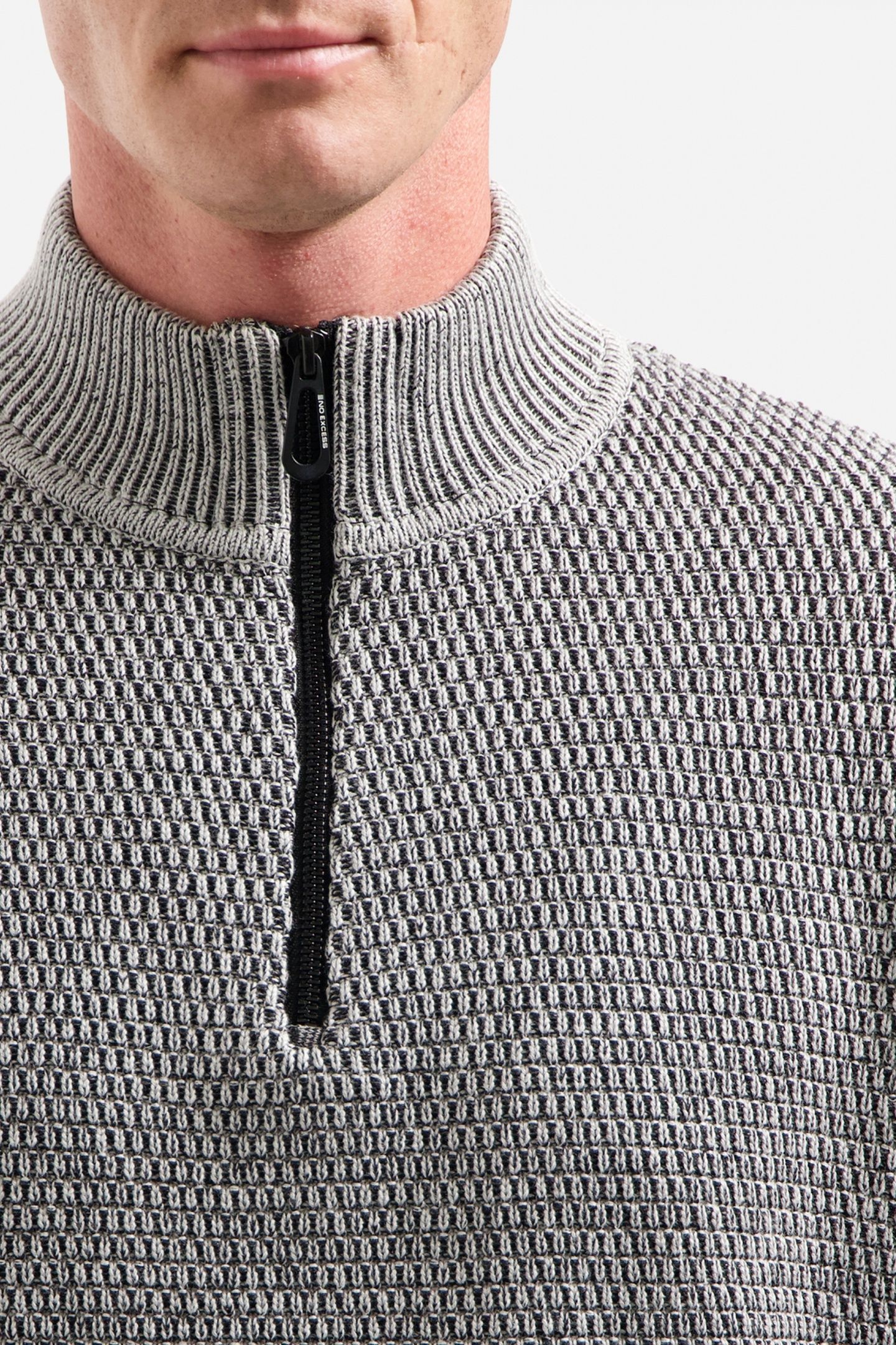 PULLOVER HALF ZIPPER 2 COLOURED MELANGE GREY MELANGE 7
