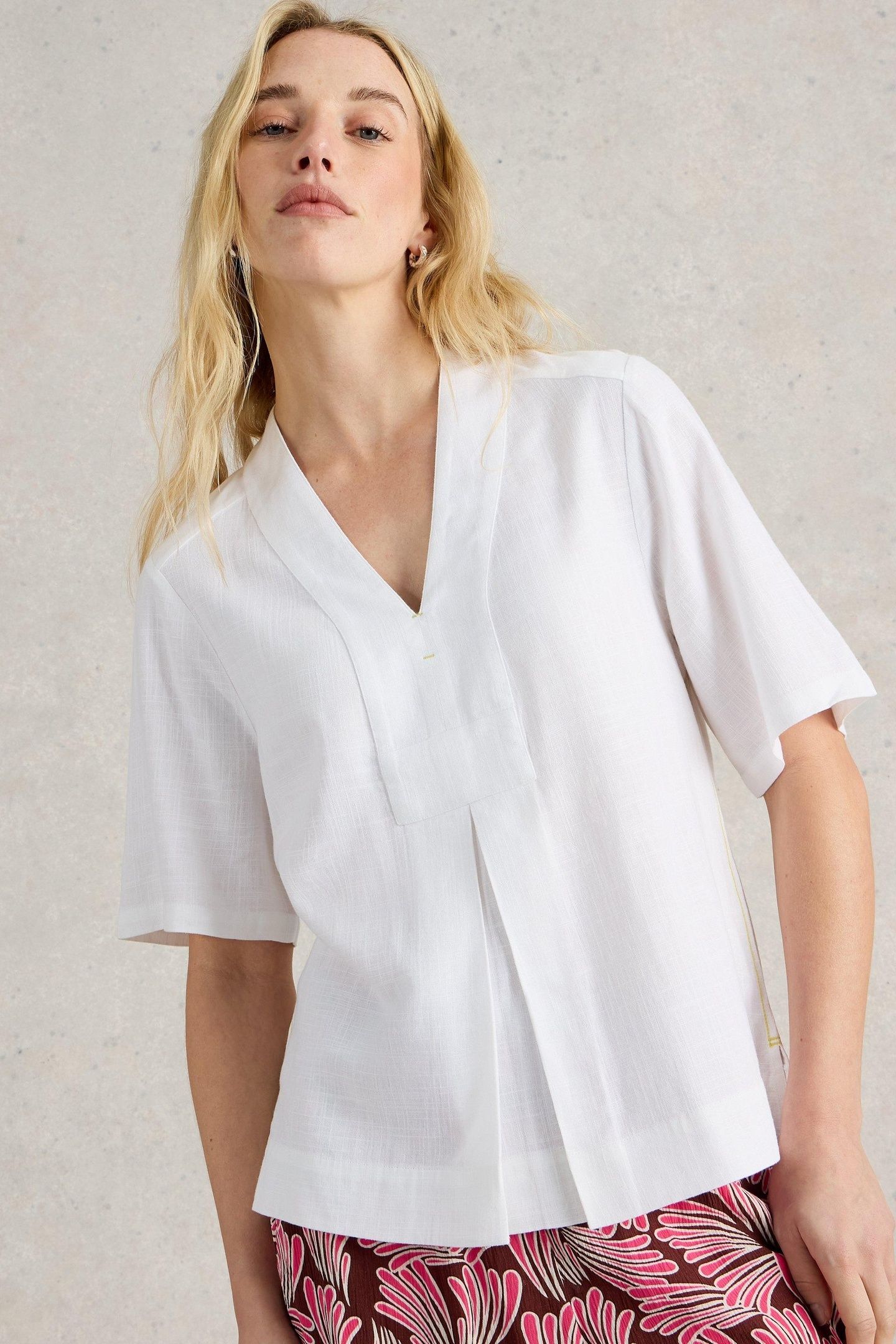 CELIA MIX SS SHIRT BRILLIANT WHITE 2