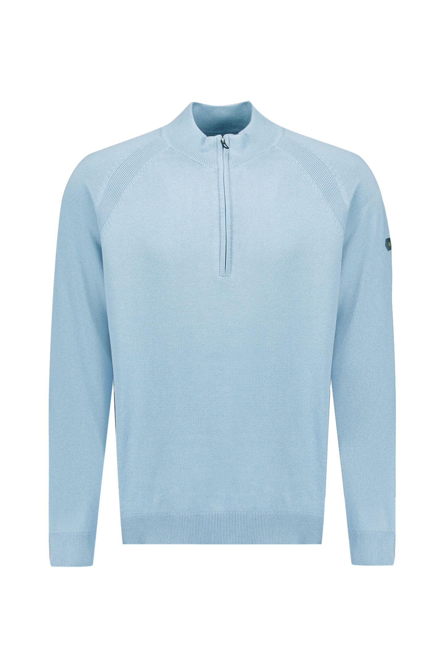 PULLOVER HALF ZIP HIGH COLLAR SOLID DUSTY BLUE 4
