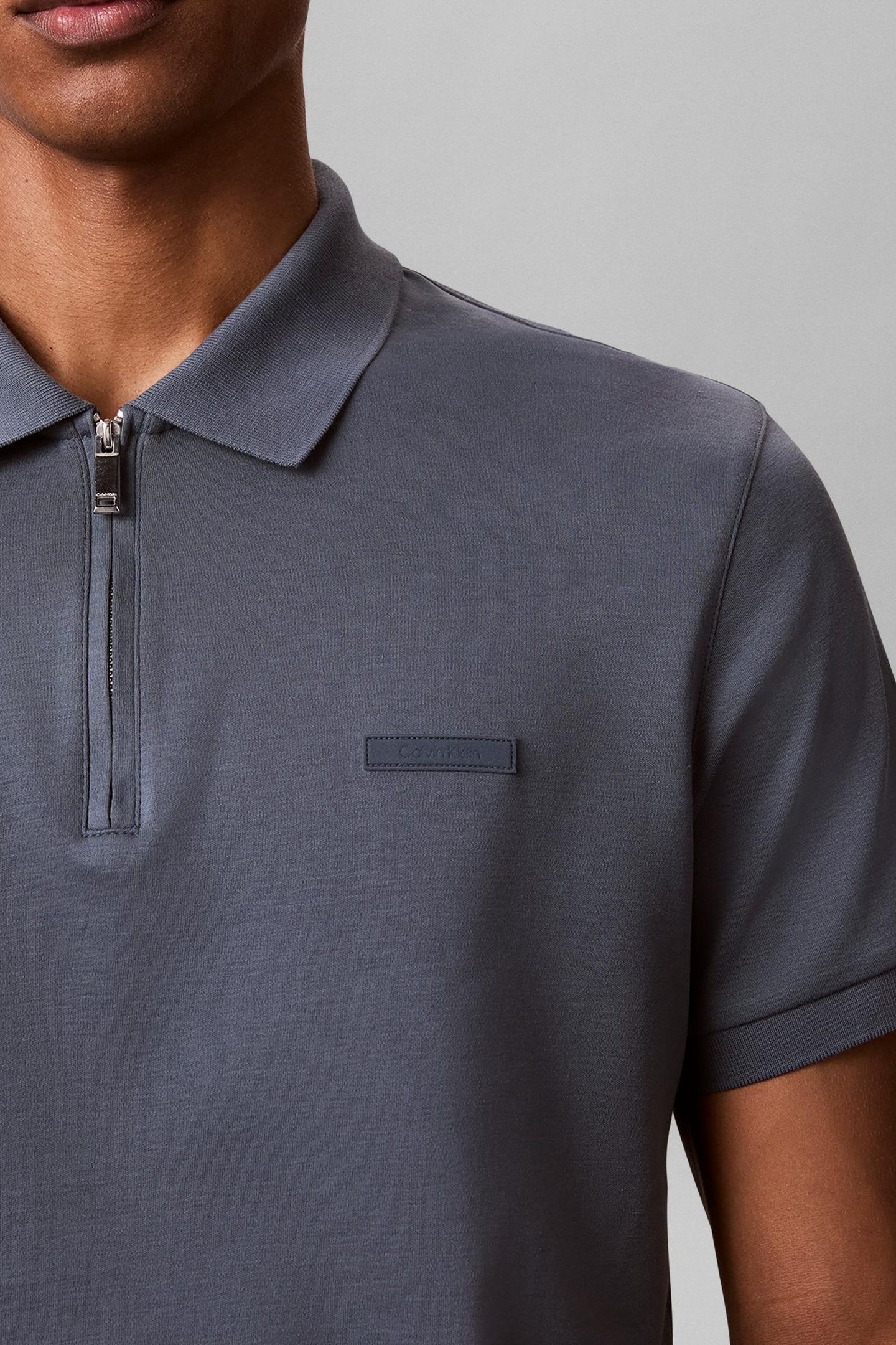 SS SLIM SUPIMA ZIP POLO DARK SLATE 4