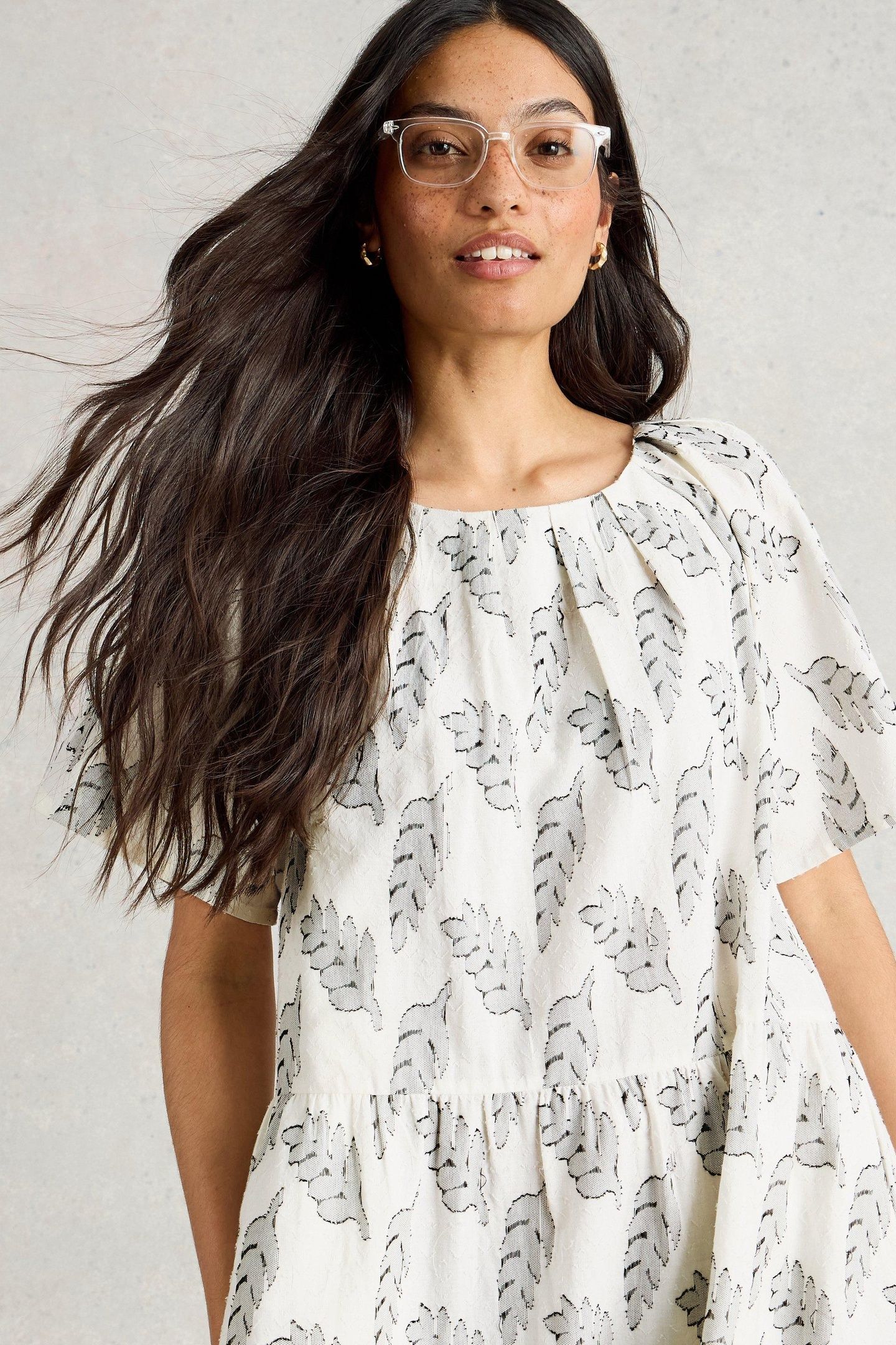 SPRUCE JAQUARD DRESS WHITE MULTI 7