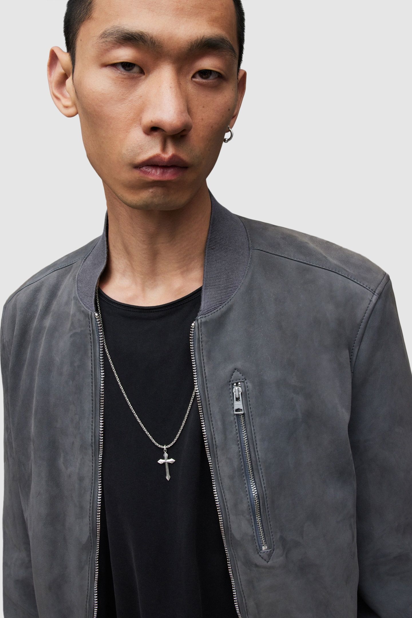 KEMBLE SUEDE BOMBER WIND GREY 5