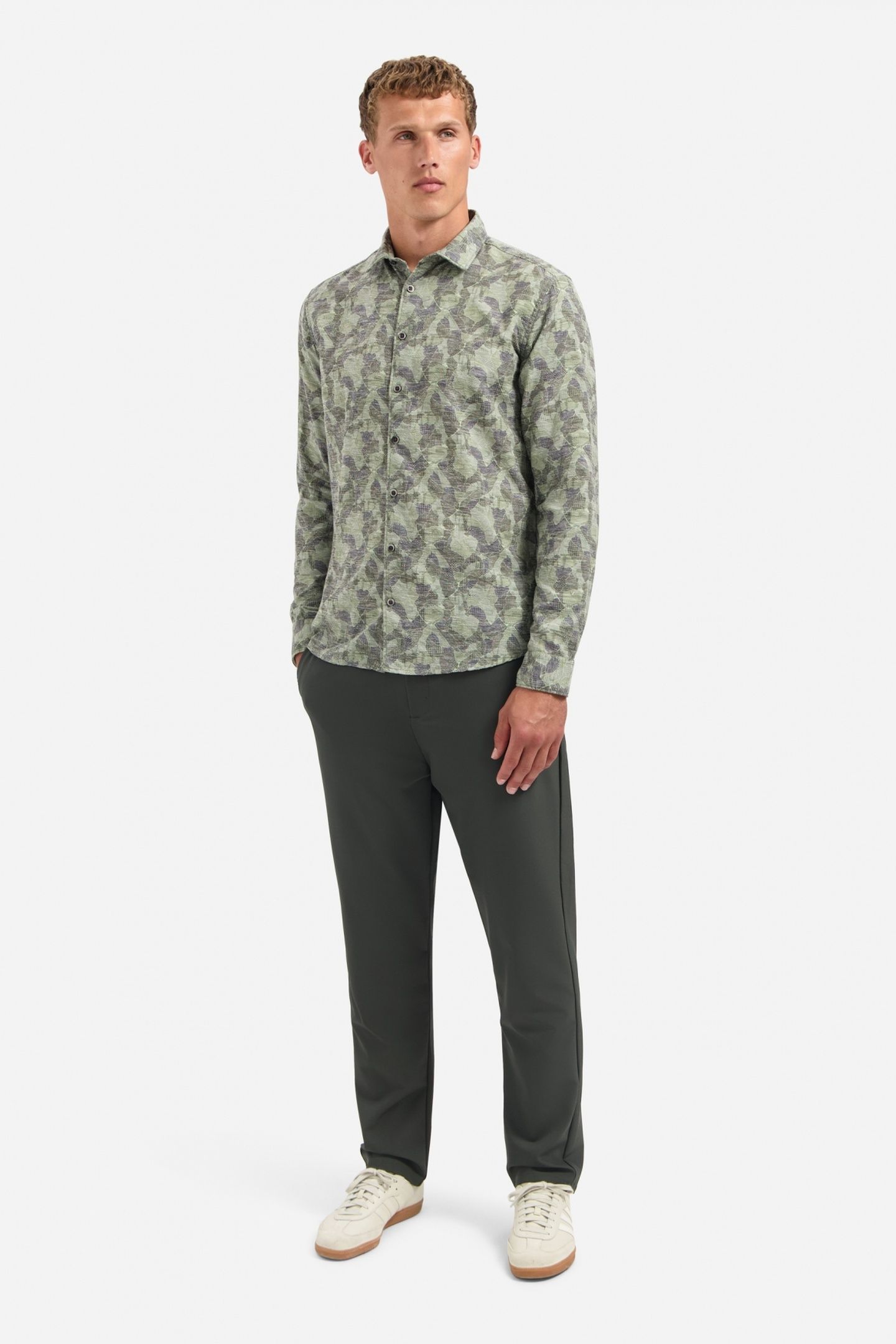 SHIRT ALLOVER PRINTED JACQUARD DARK GREEN 3