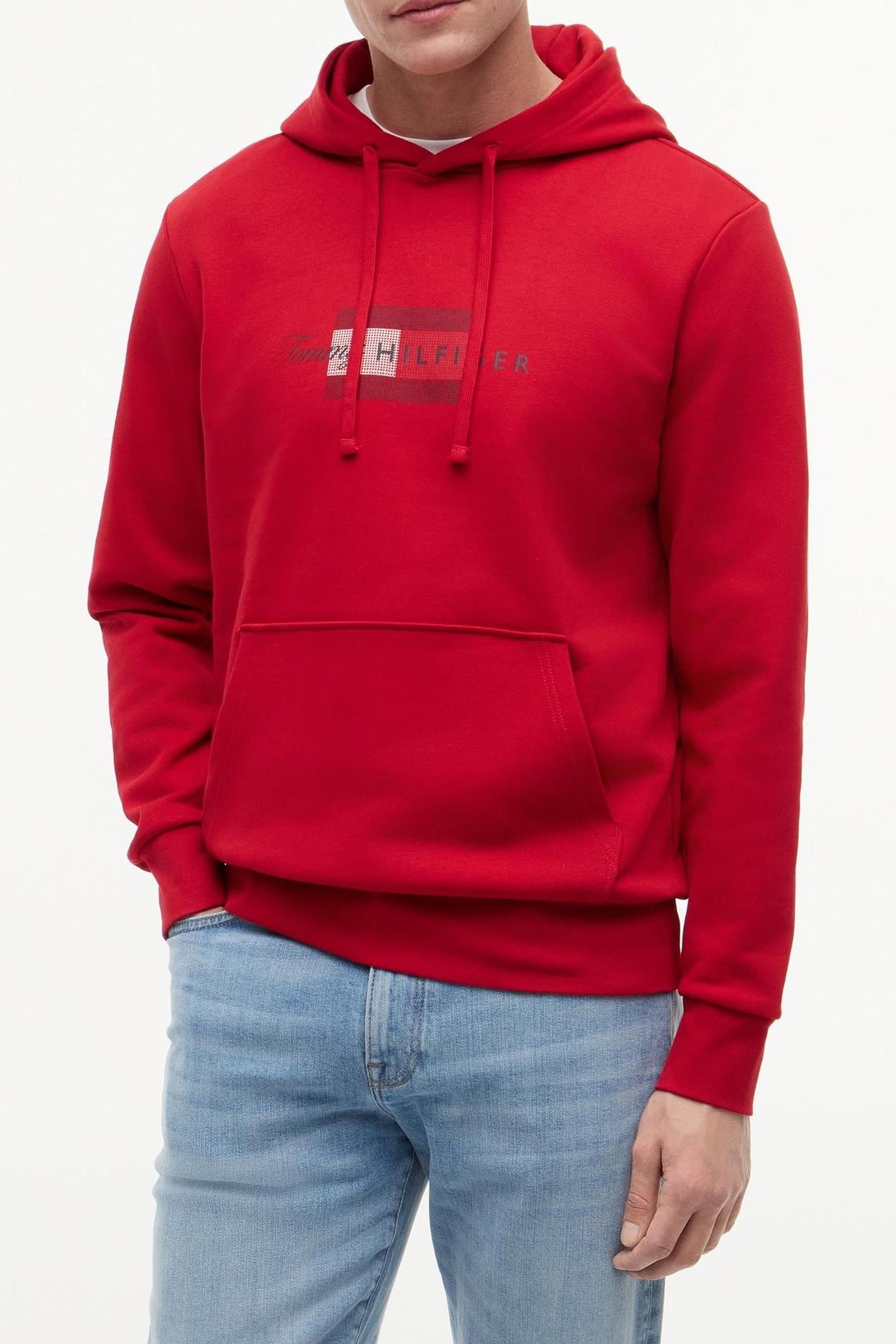 SCRIPT FLAG HOODIE MEDIUM RED 1