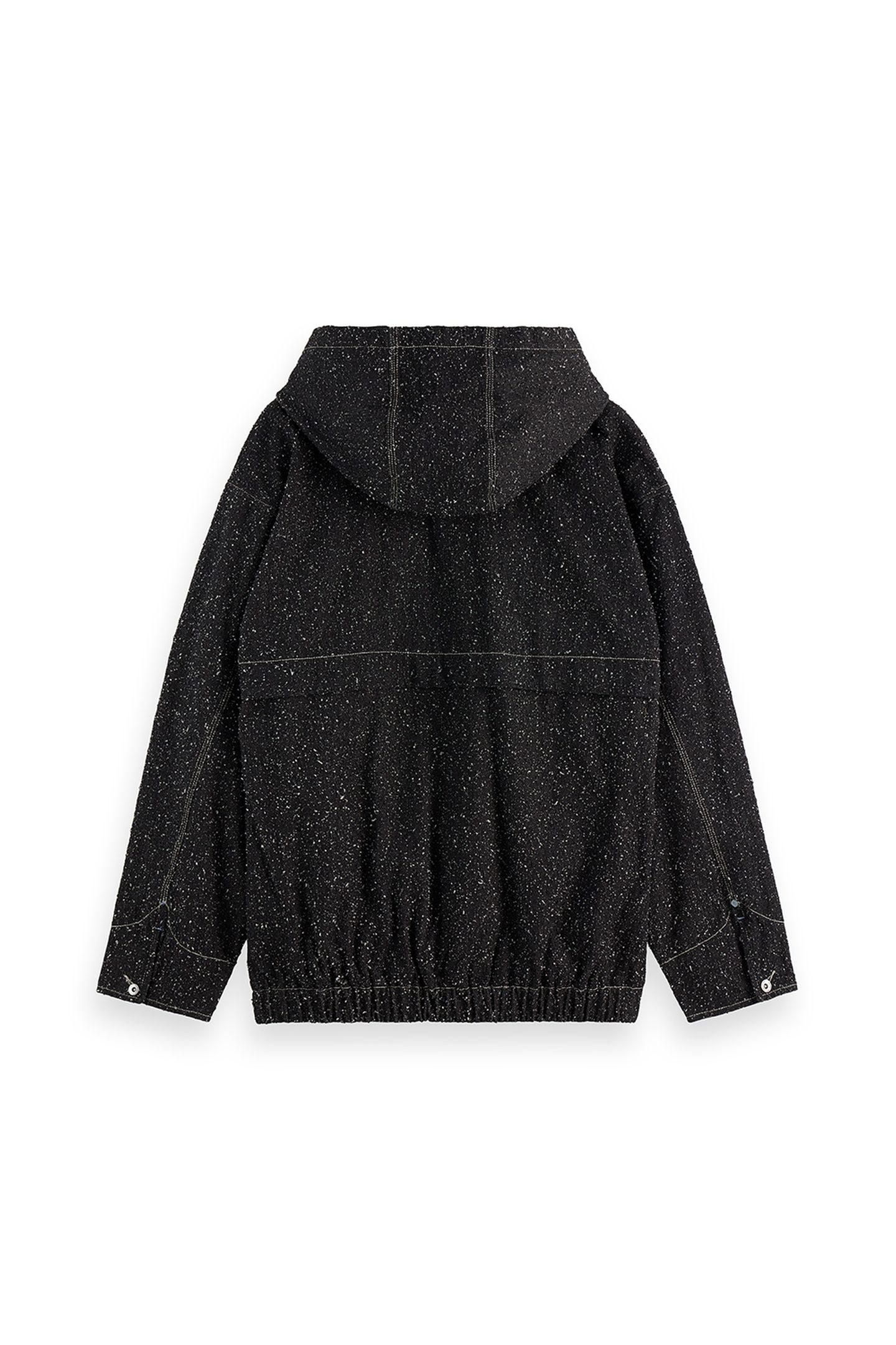 HOODED DENIM JACKET — BLACK SNOW 5