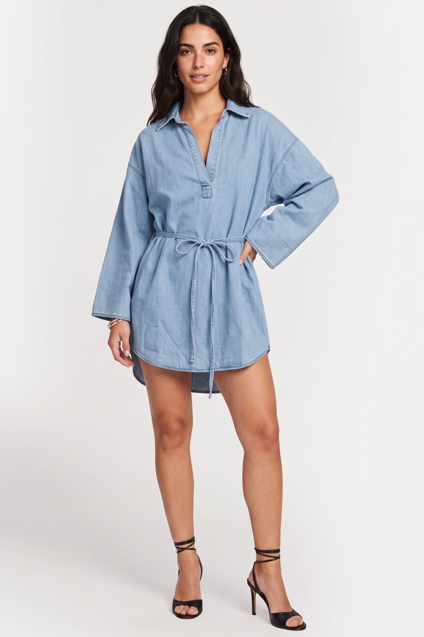 DYLAN DENIM TWILL TUNIC BLUE 1