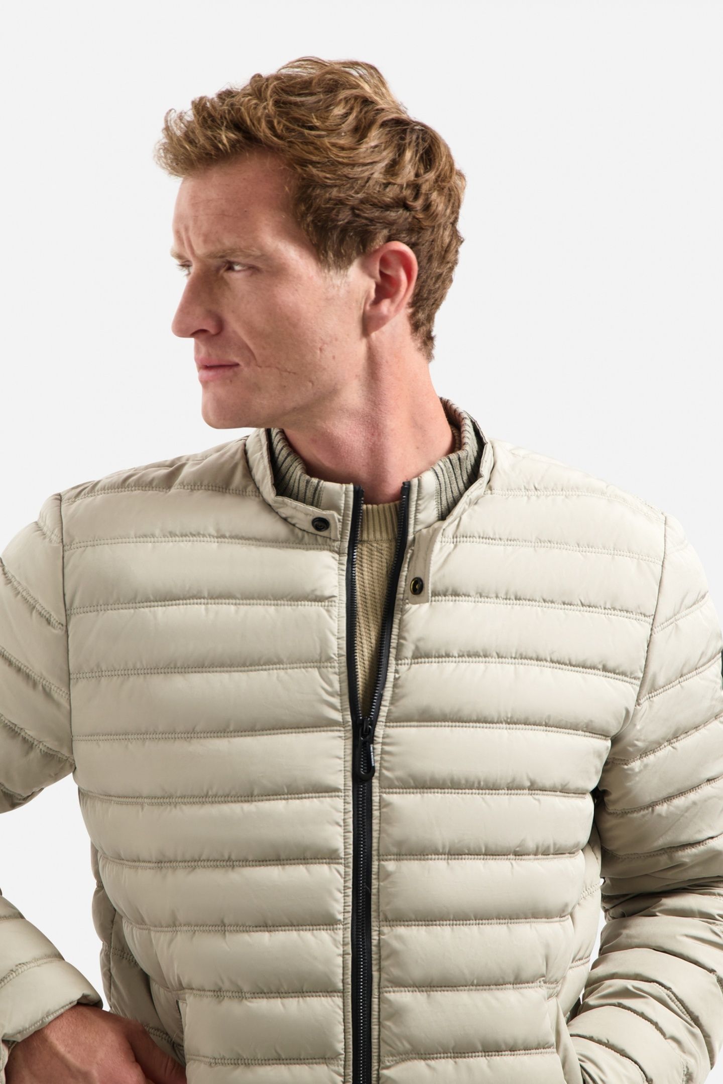 JACKET SHORT FIT PADDED STONE 6