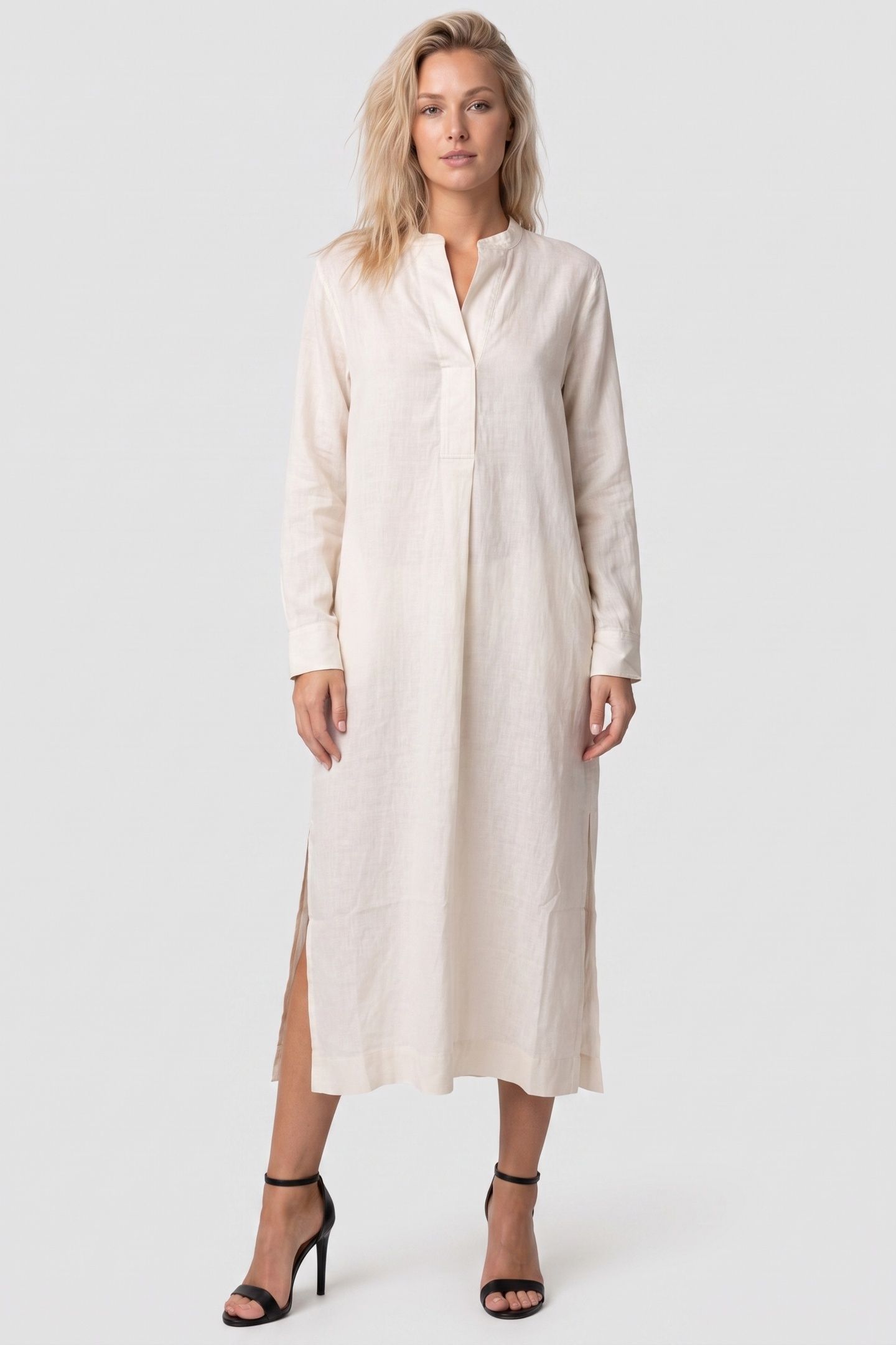 FLORENS LONG LINEN DRESS WHITE 1