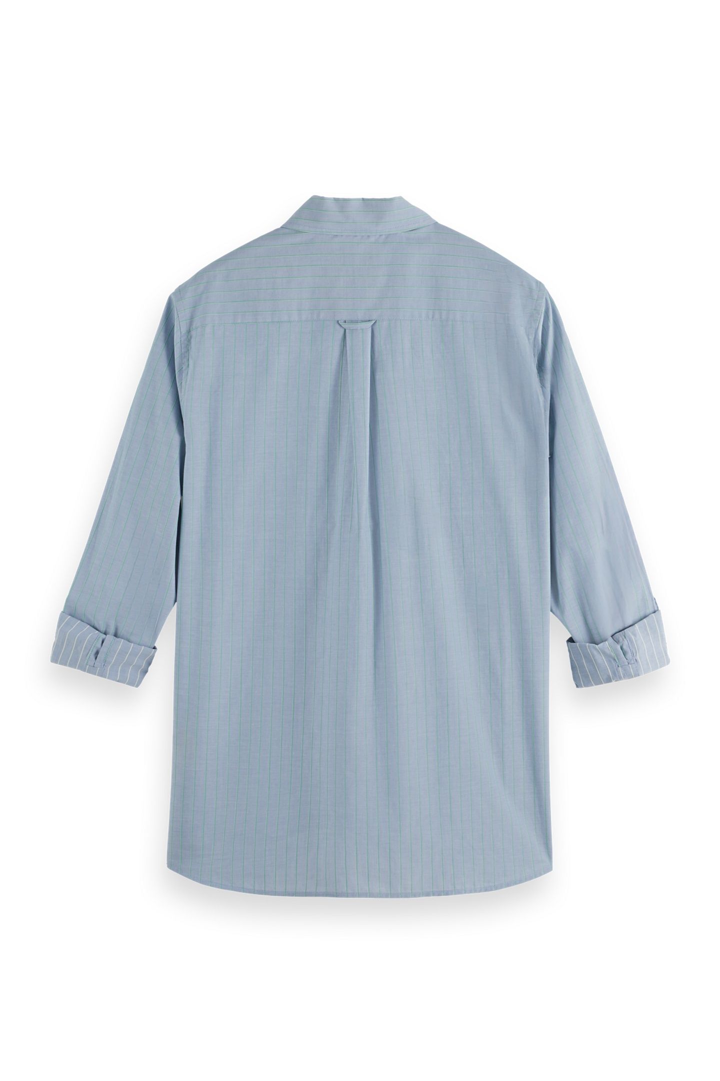 YARN-DYED STRIPE SHIRT FADED DENIM / GREEN SPRUCE STRIPE 6