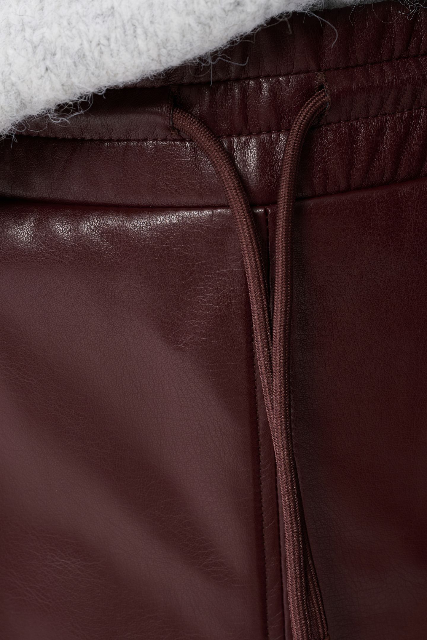 LA-SBVEGAN LEATHER SKIRT DARKRED 5