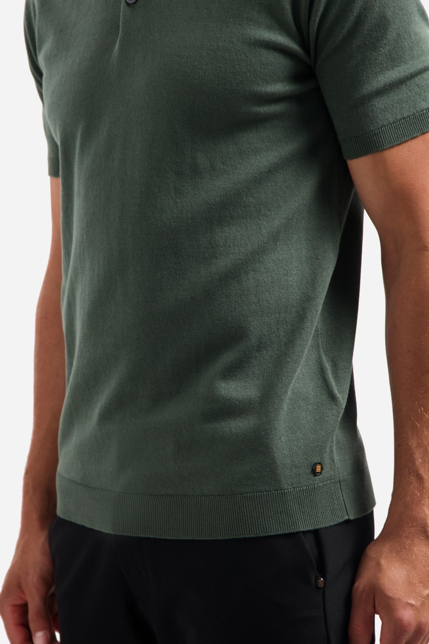 PULLOVER SHORT SLEEVE POLO SOLID DARK GREEN 6