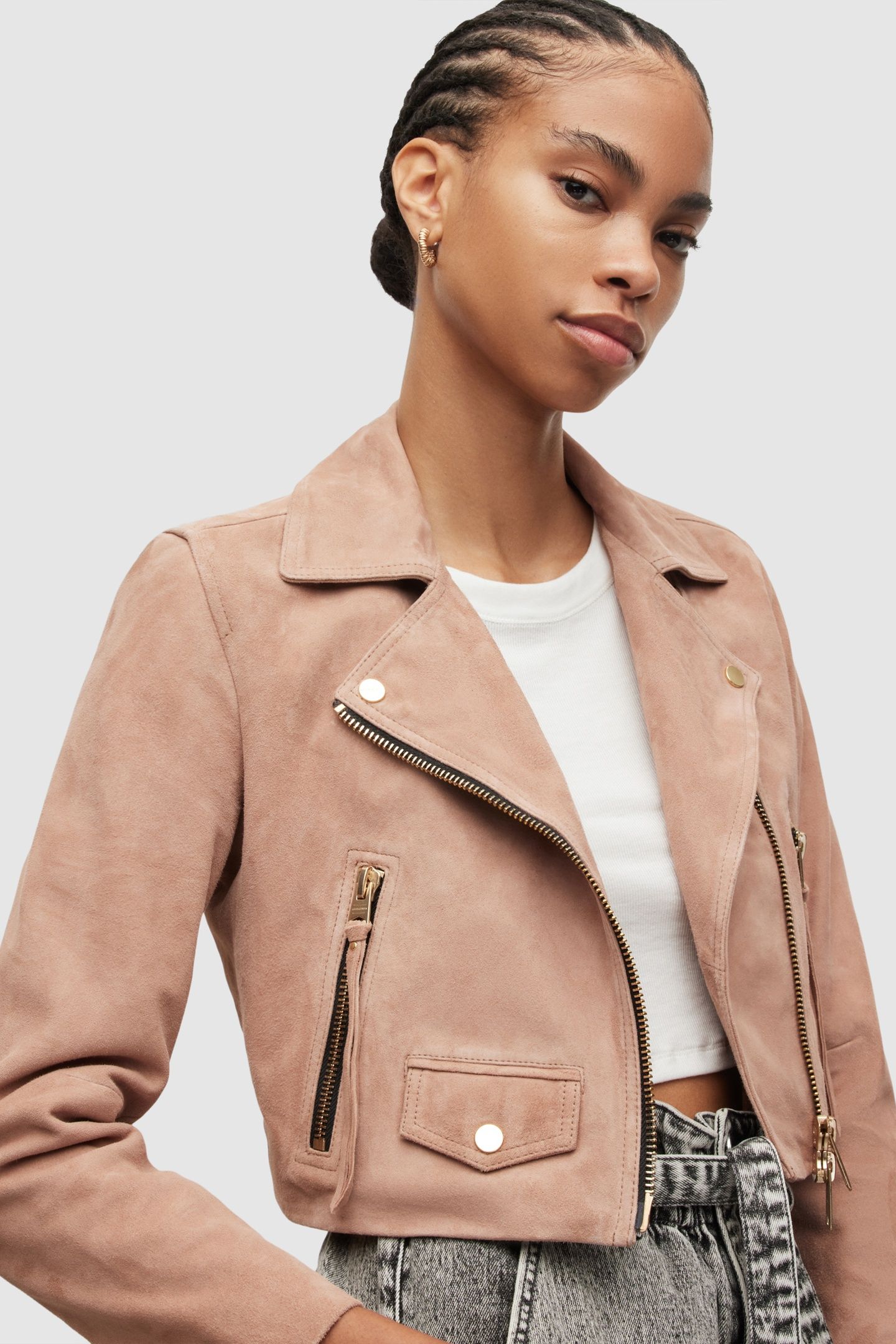ELORA SUEDE BIKER MISTY PINK 7