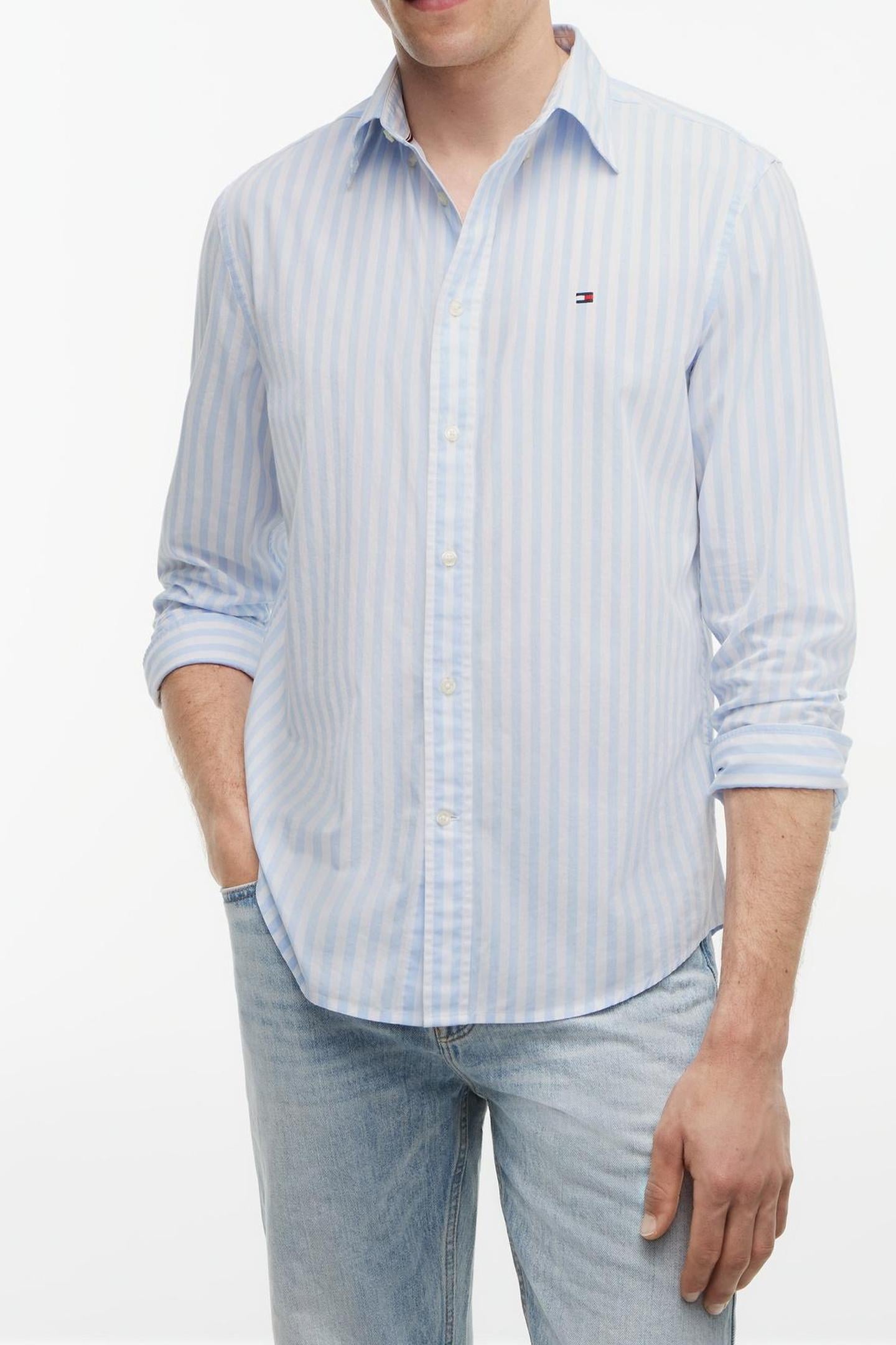 FLEX POPLIN CLASSIC SWEET BLUE/STRIPE 1
