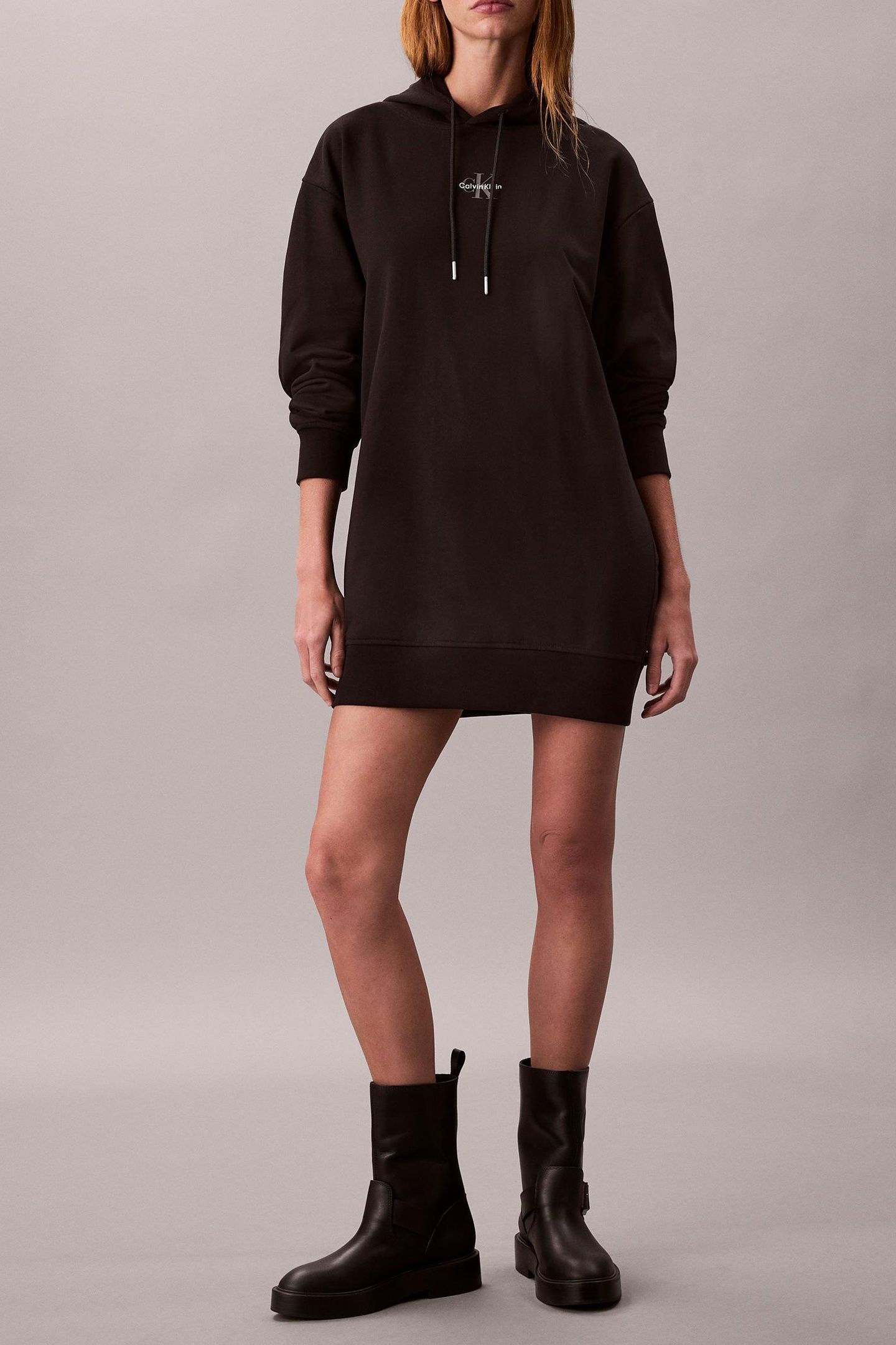 LONG SLEEVE MONOLOGO PREMIUM DRESS BLACK 1
