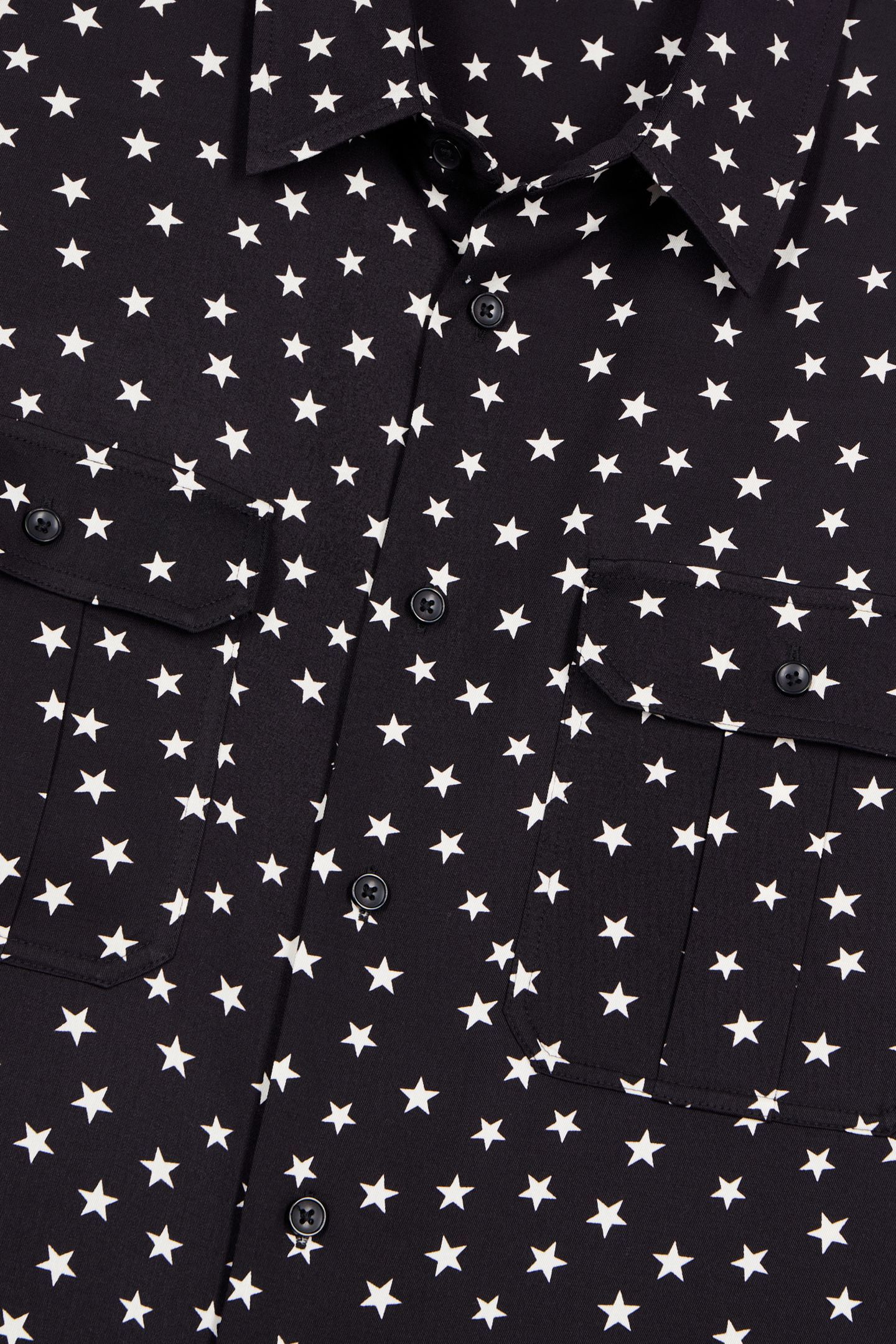 LONG-SLEEVED SHIRT WITH STAR PRINT BLACK WHITE 4