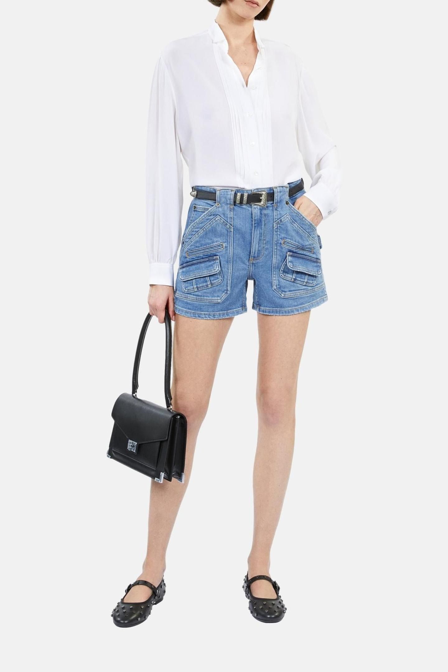 LONG-SLEEVED SHIRT WITH PLEATED DETAIL ECRU 3
