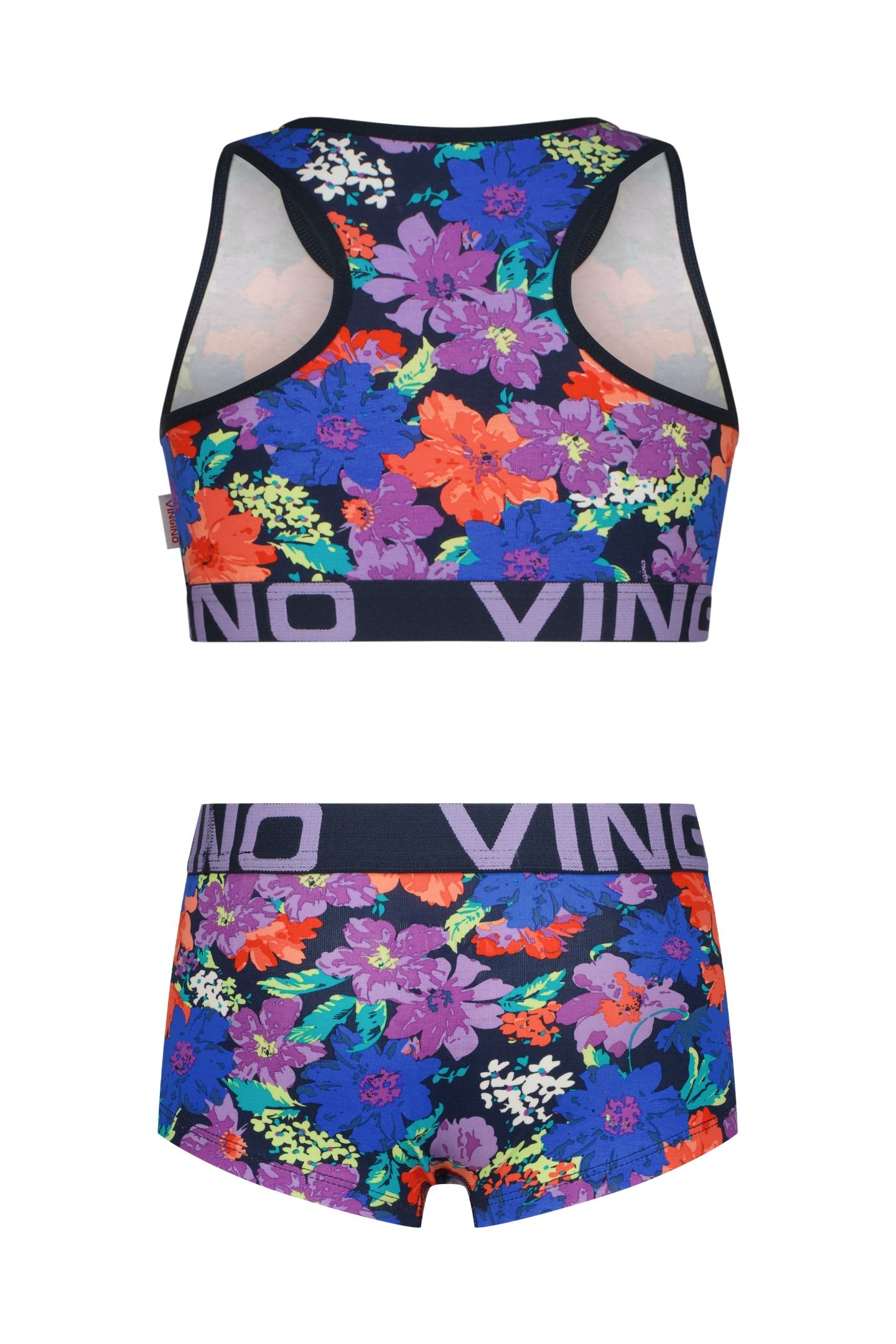 GIRLS FLOWER RACER SET HIPSTER DARK BLUE ALL-OVER 6