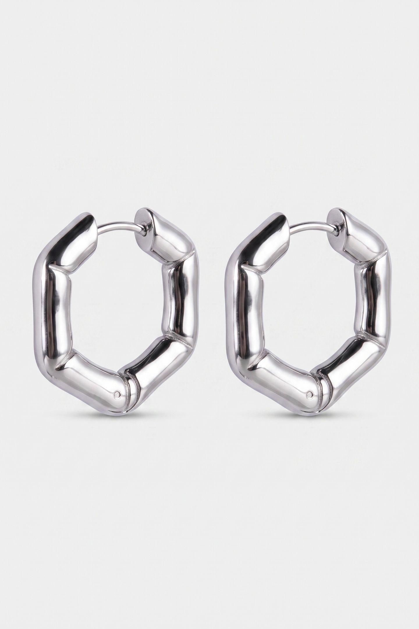 HEXAGON OHRRINGE SILVER 4
