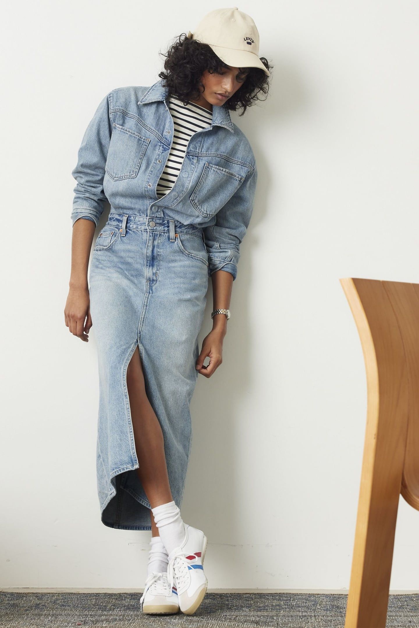 DENIM MIDI SHIRT DRESS 1