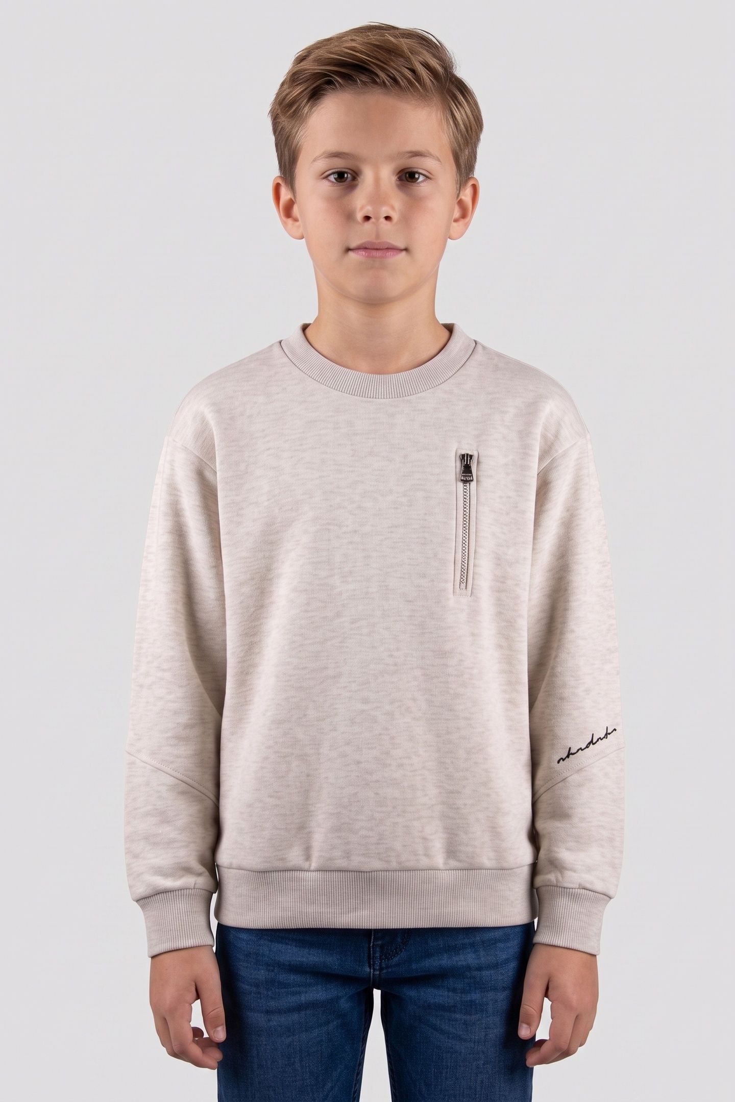 CUTSEAM SWEATSHIRT CREAM MELANGE 1