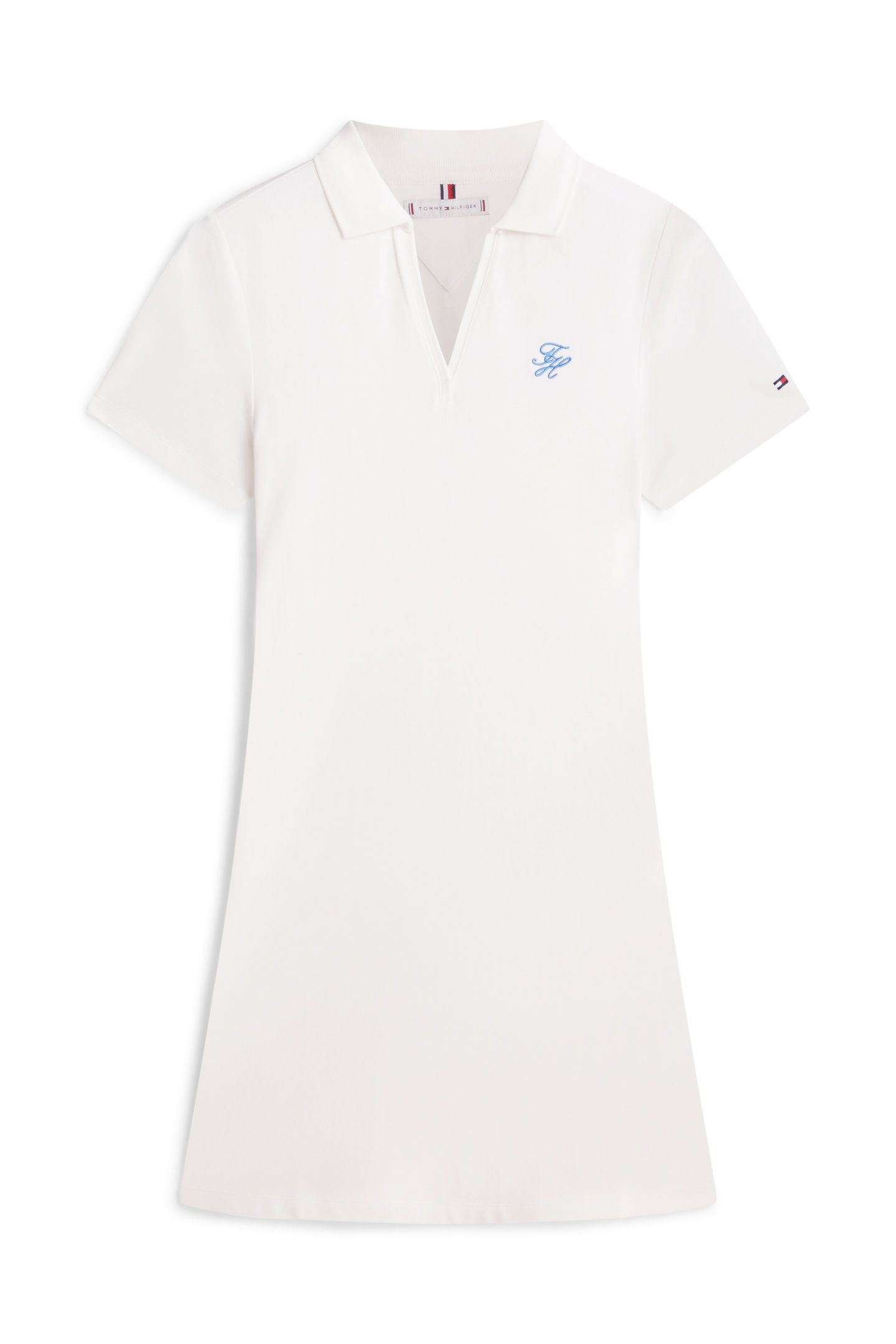 TH SCRIPT OPEN-NECK POLO ECRU 3