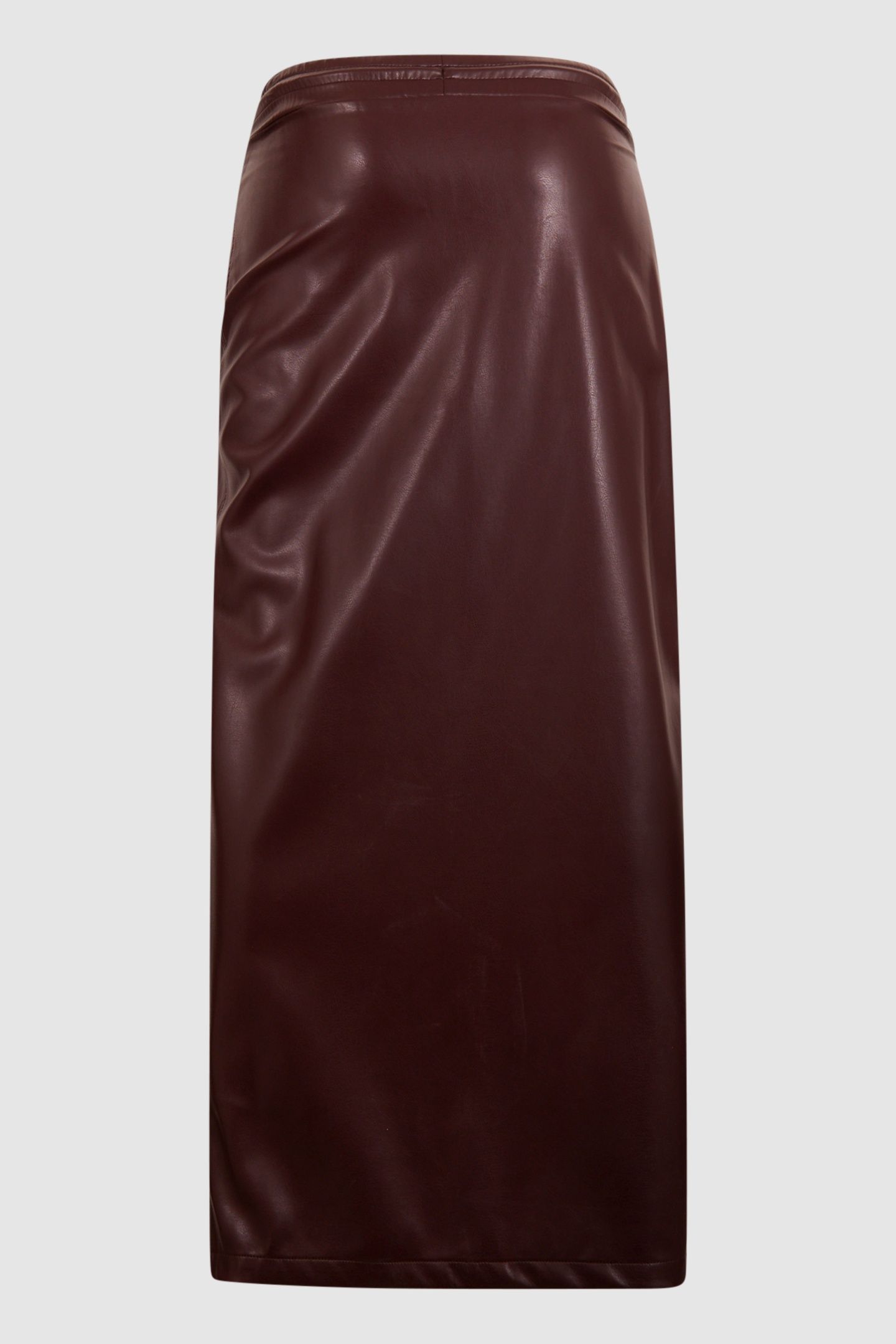 LA-SBVEGAN LEATHER SKIRT DARKRED 4