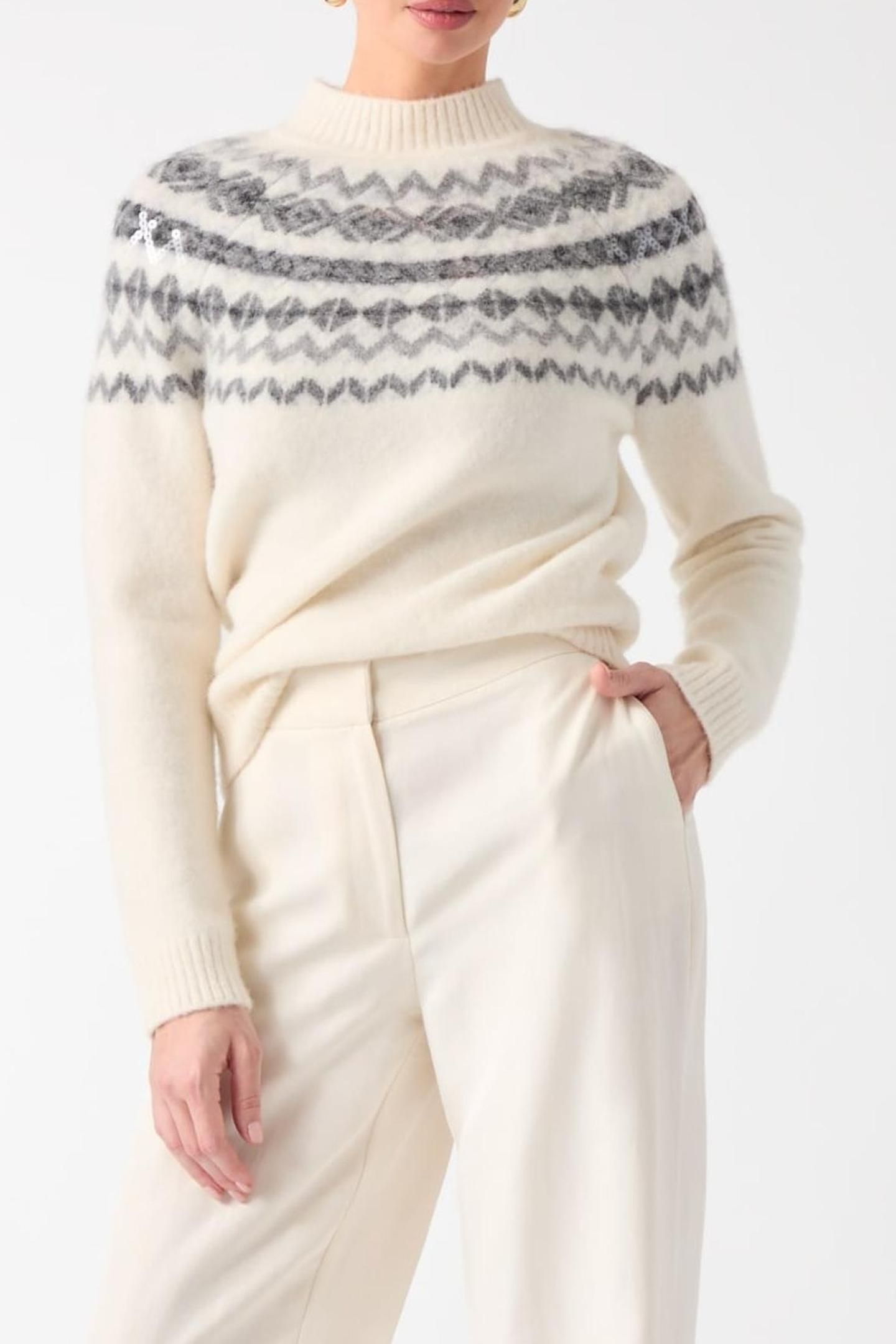 AKILAH LS MOCK NECK MACADAMIA MULTI 3