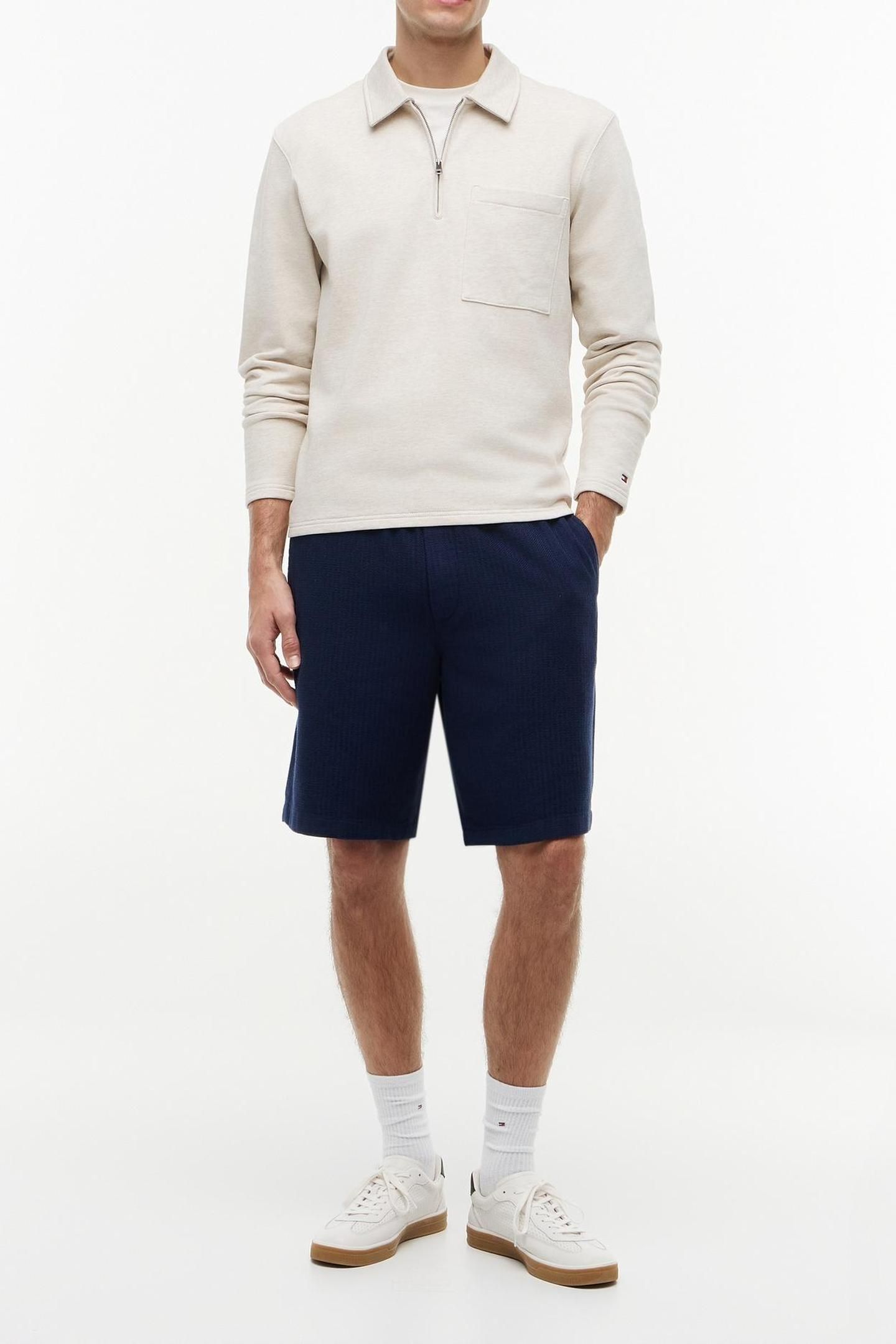 ESSENTIAL TERRY QUARTER-ZIP HEATHERED OATMILK 3