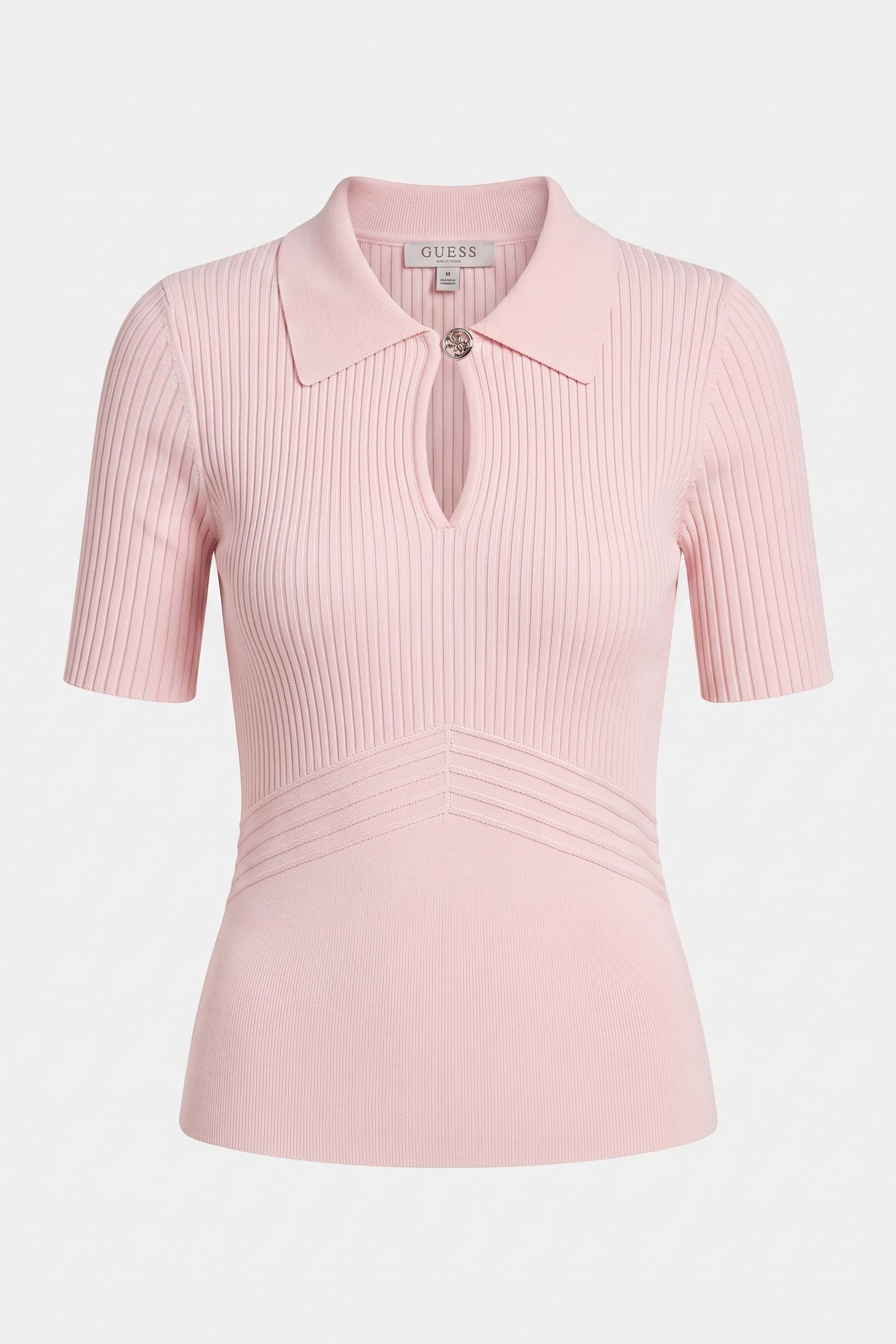 GUESS ECO FLORA CUT-OUT POLO S LOW KEY PINK 3