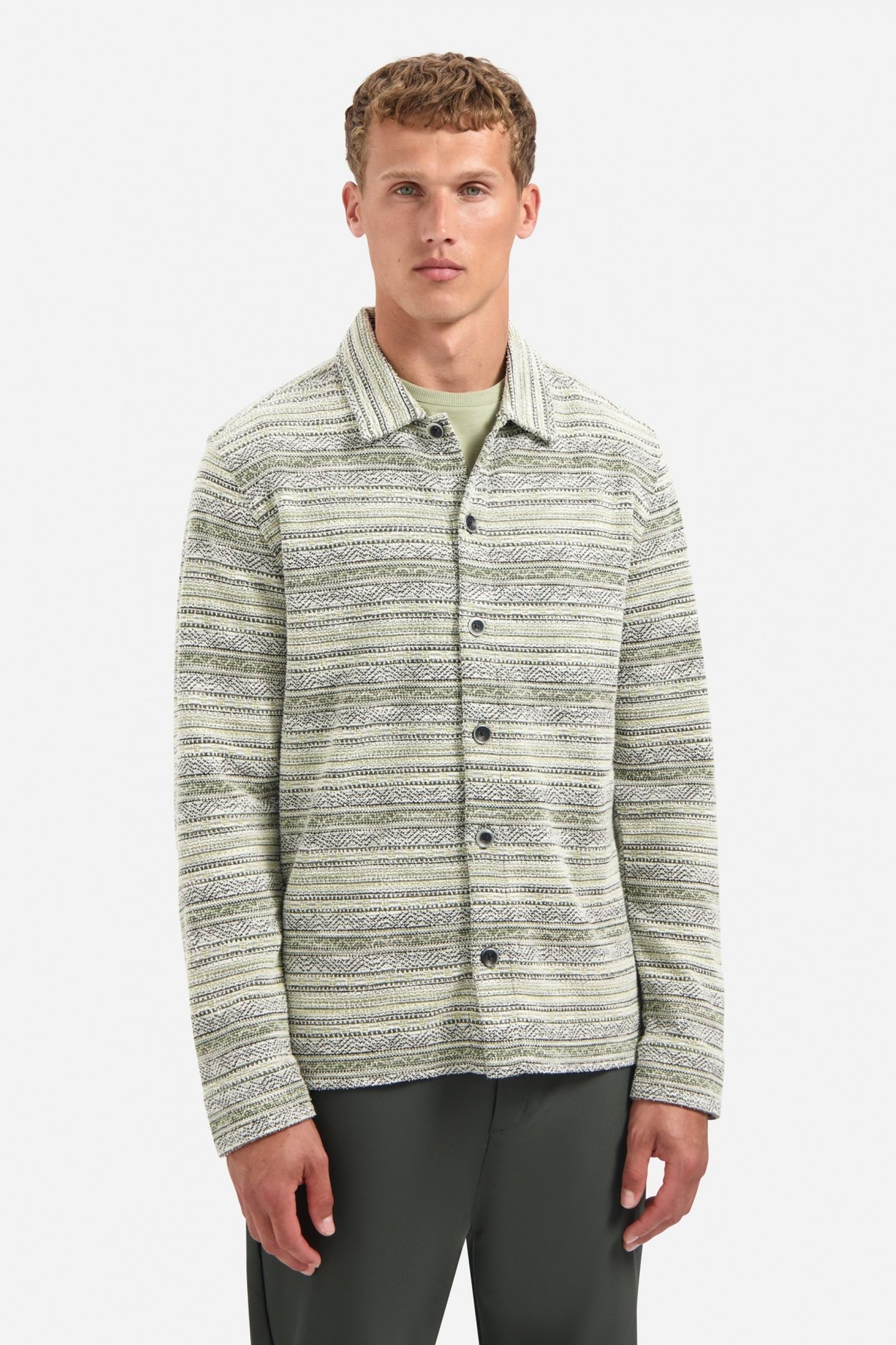 SHIRT JERSEY JACQUARD DARK GREEN 1