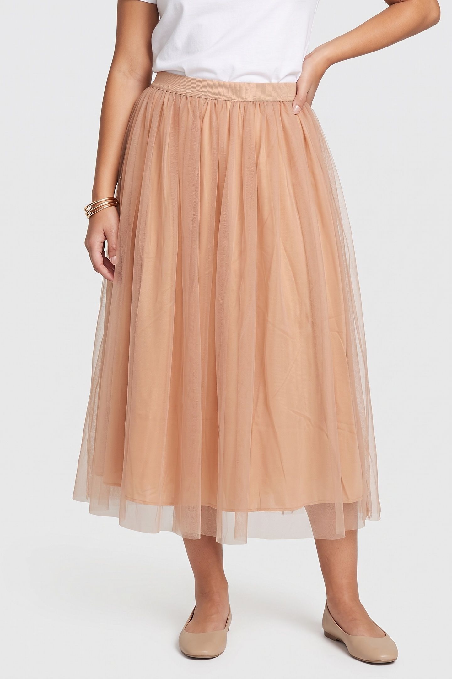 JOLIVIA TULLE SKIRT BEIGE 1