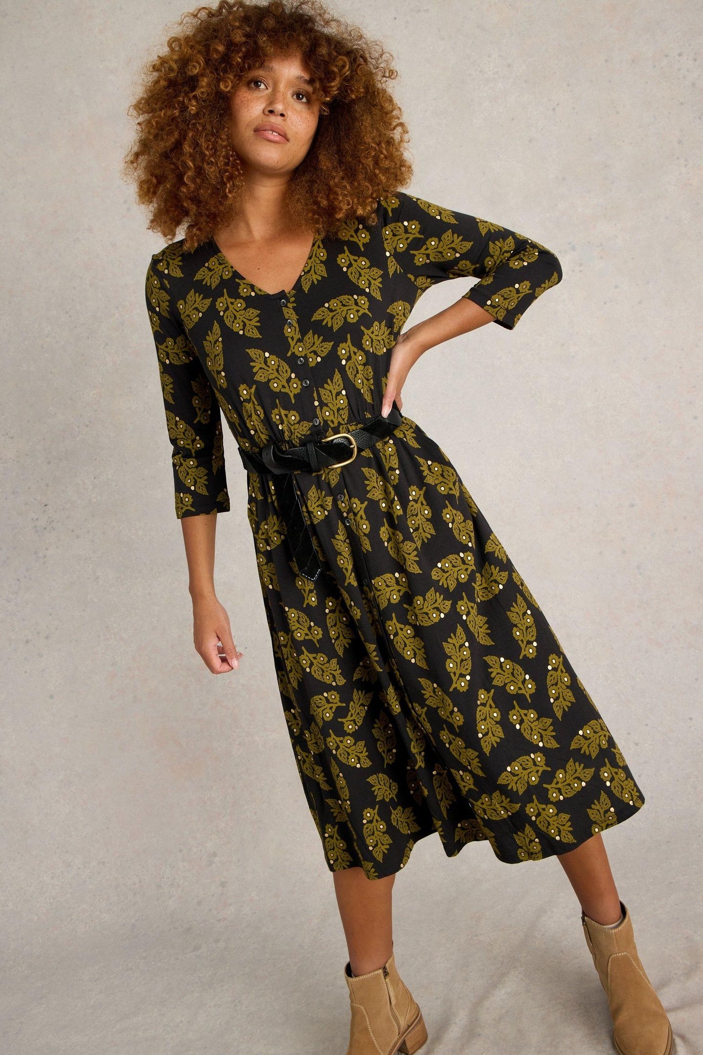 MIA JERSEY DRESS BLACK MULTI 2
