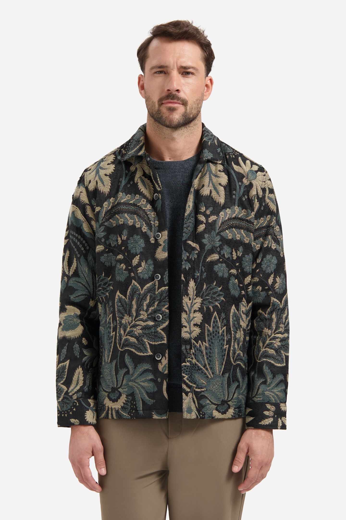 OVERSHIRT BUTTONS JACQUARD BLACK 1