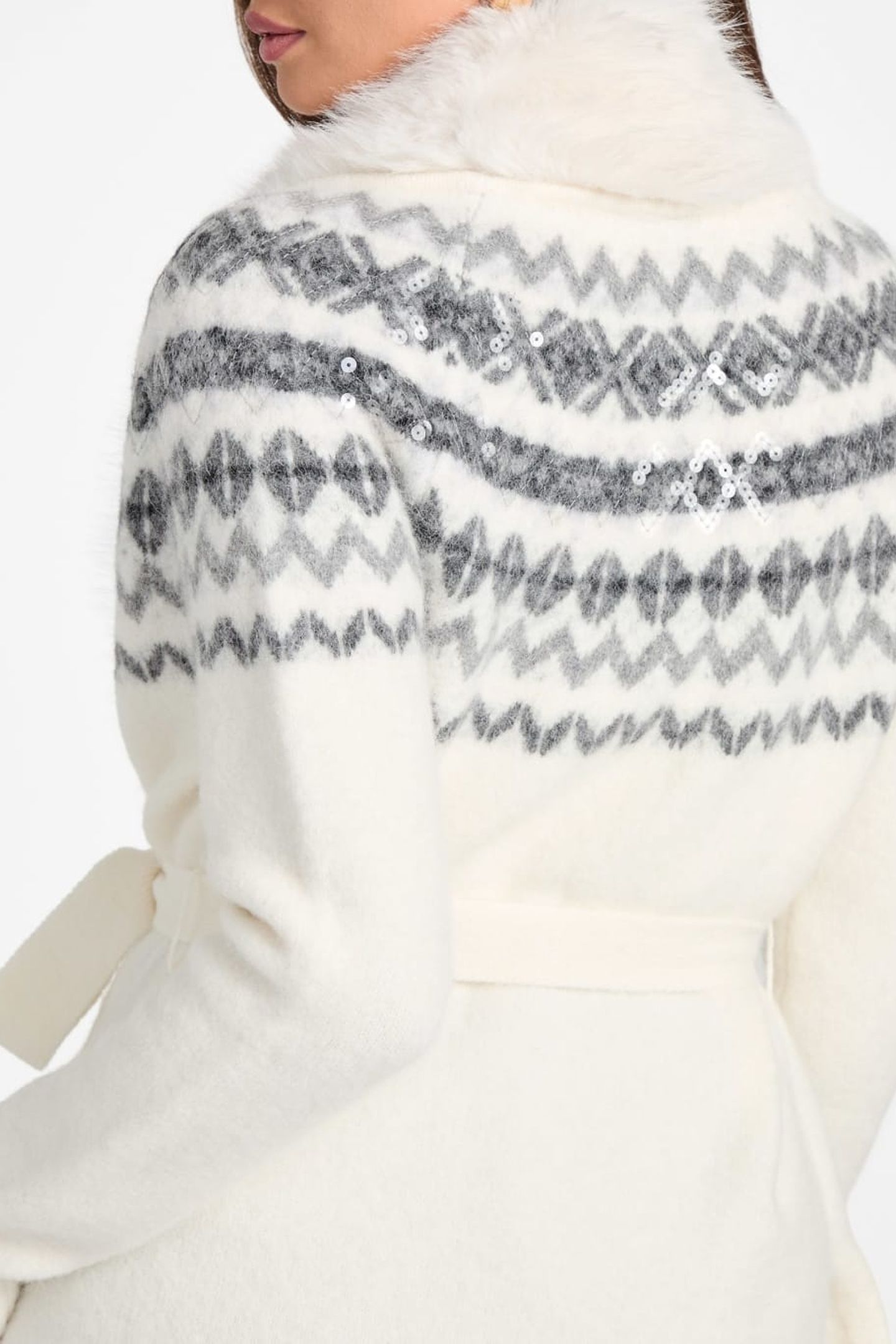AKILAH LONG CARDI WI MACADAMIA MULTI 10