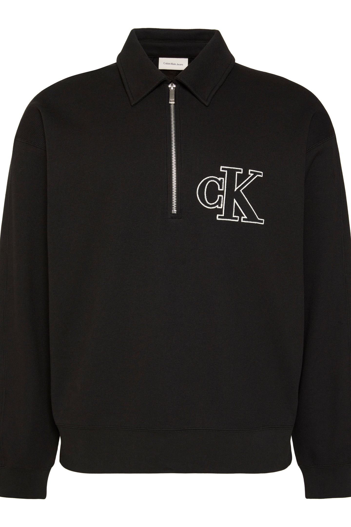 LONG SLEEVE DOUBLE KNIT RIB LOGO BLACK 4