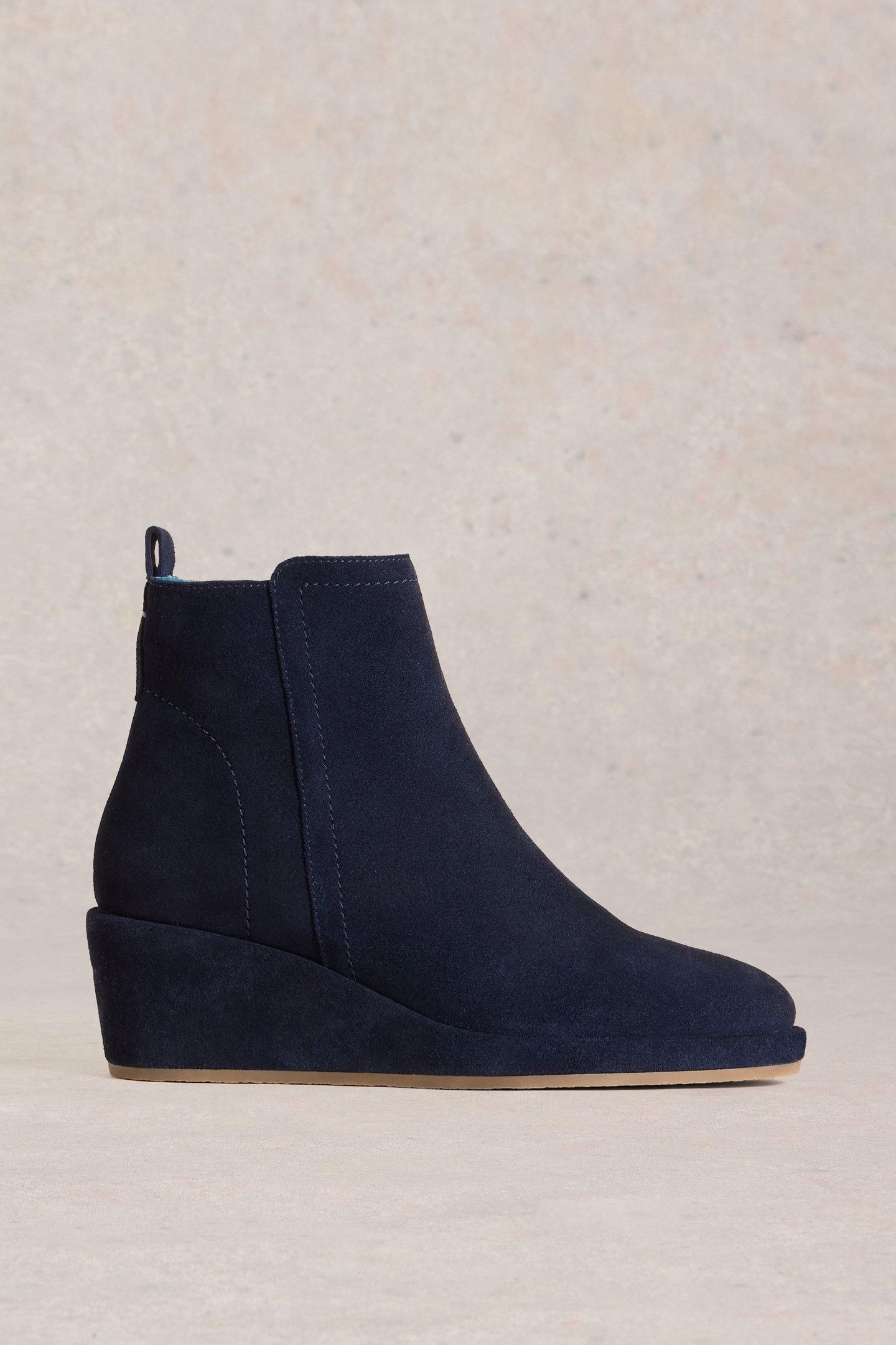 LUNA SUEDE WEDGE ANKLE BOOT DARK NAVY 1
