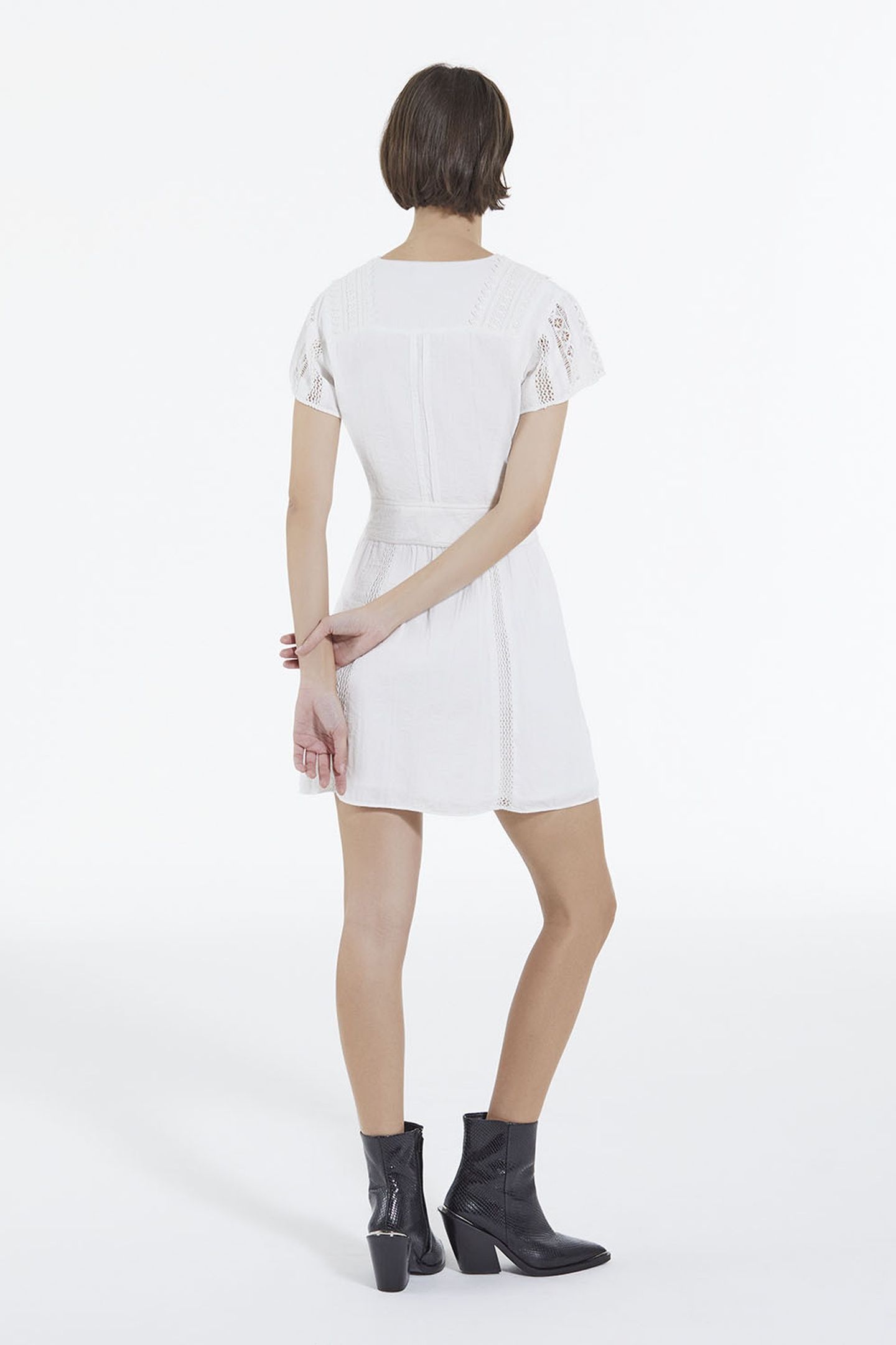 SHORT DRESS WITH FLIPPING SLEEVES OFF WHITE 4