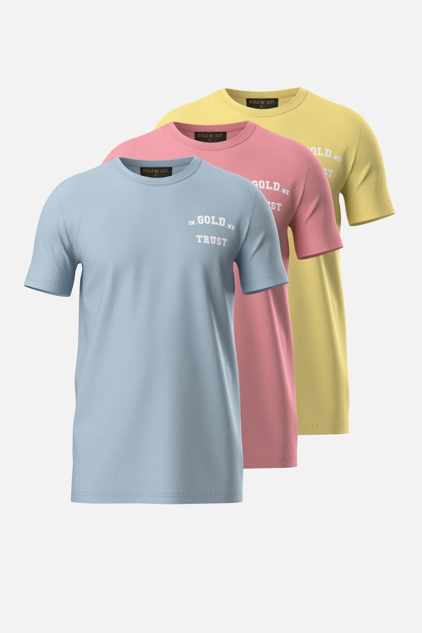 BASIC T-SHIRT 3-PACK BLUE/PEARL/LIME 1